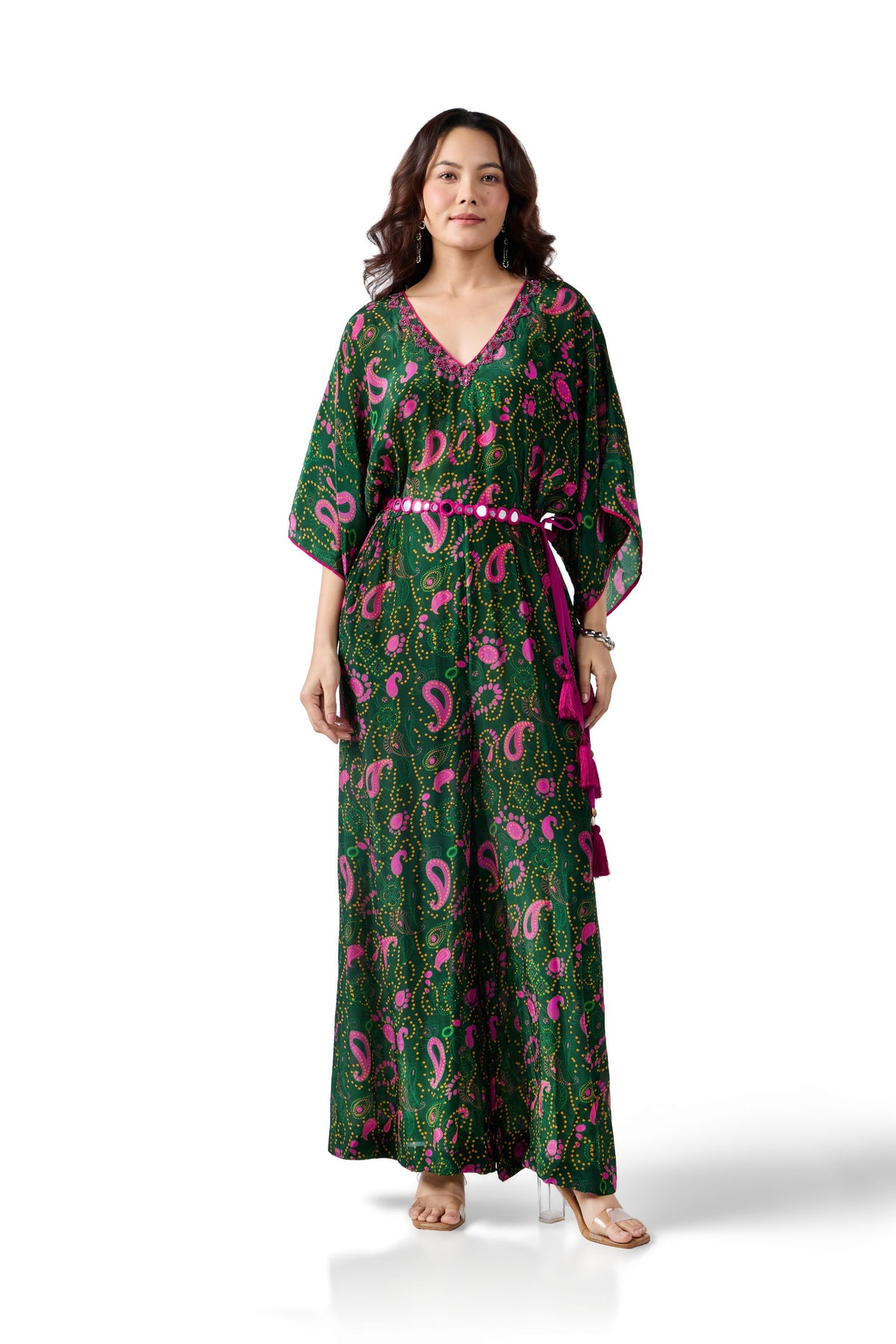 BANDHANI PAISLEY KAFTAN JUMPSUIT