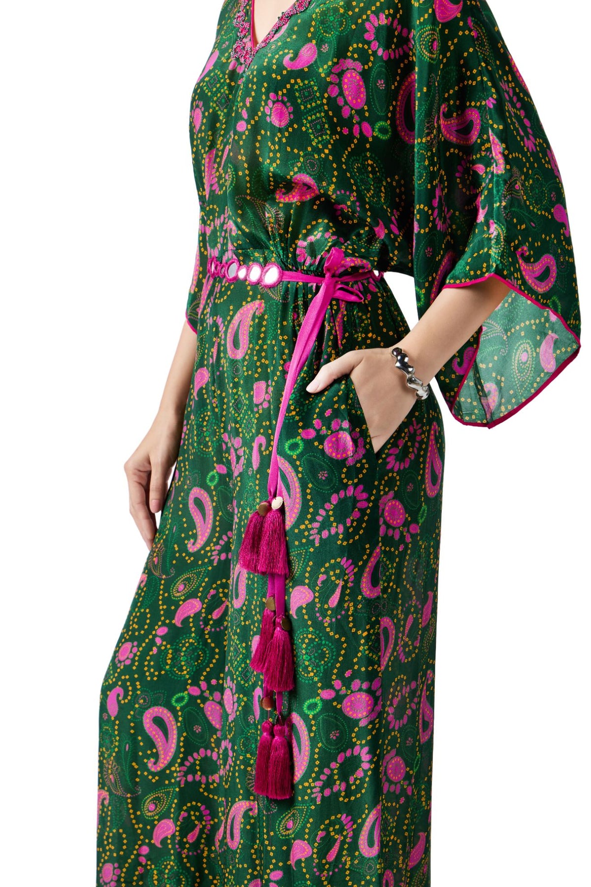BANDHANI PAISLEY KAFTAN JUMPSUIT