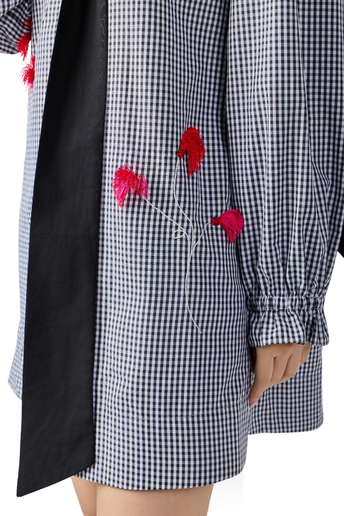 GINGHAM SCARF SHIRT DRESS