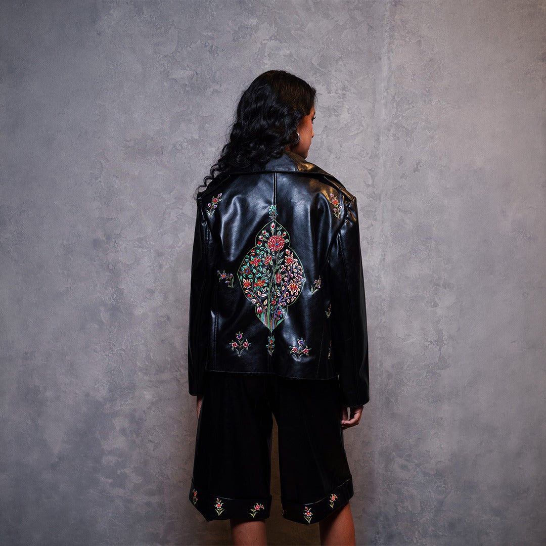 Black Gul-E-Vilayat Patch Jacket