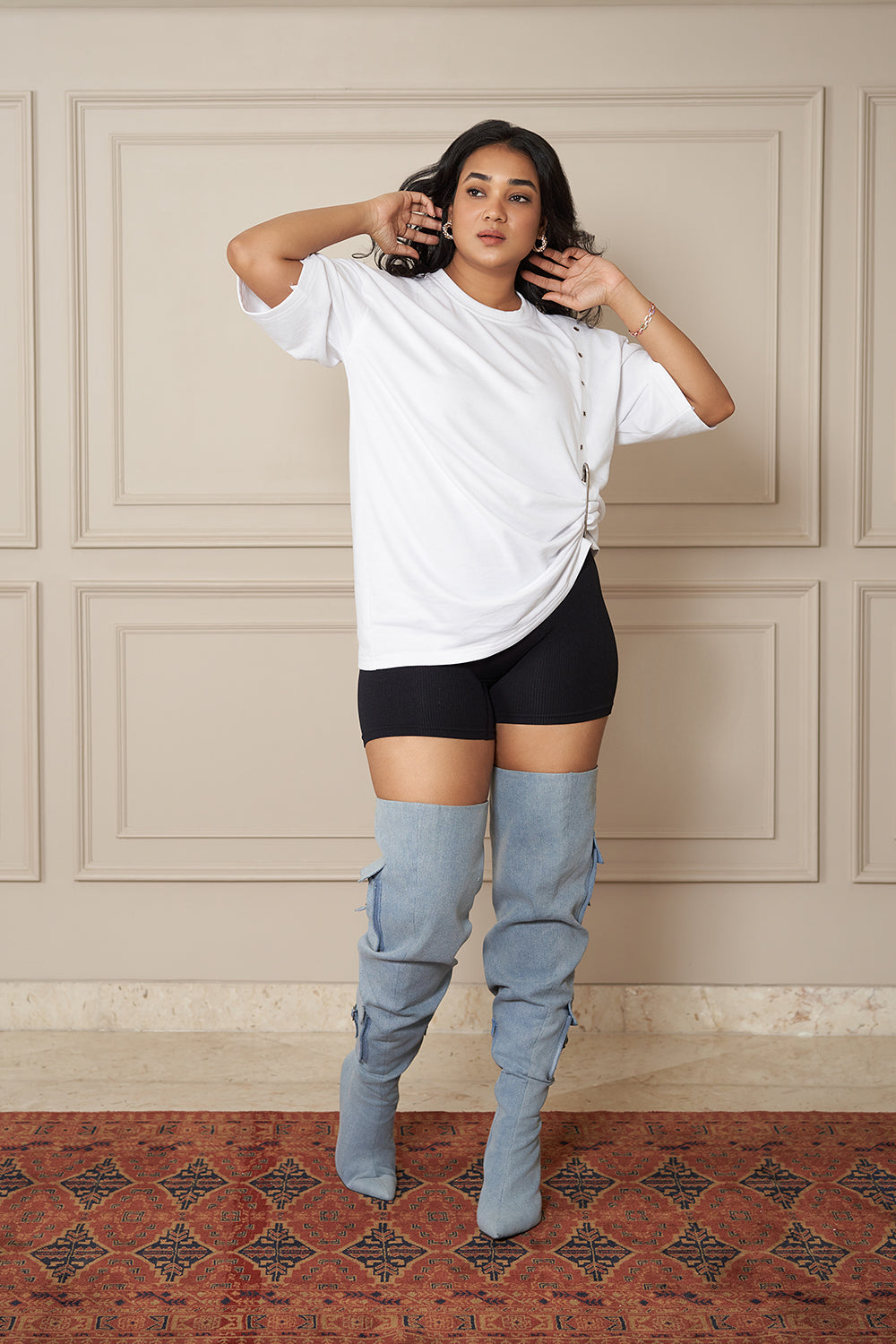 White Safety Pin Tee