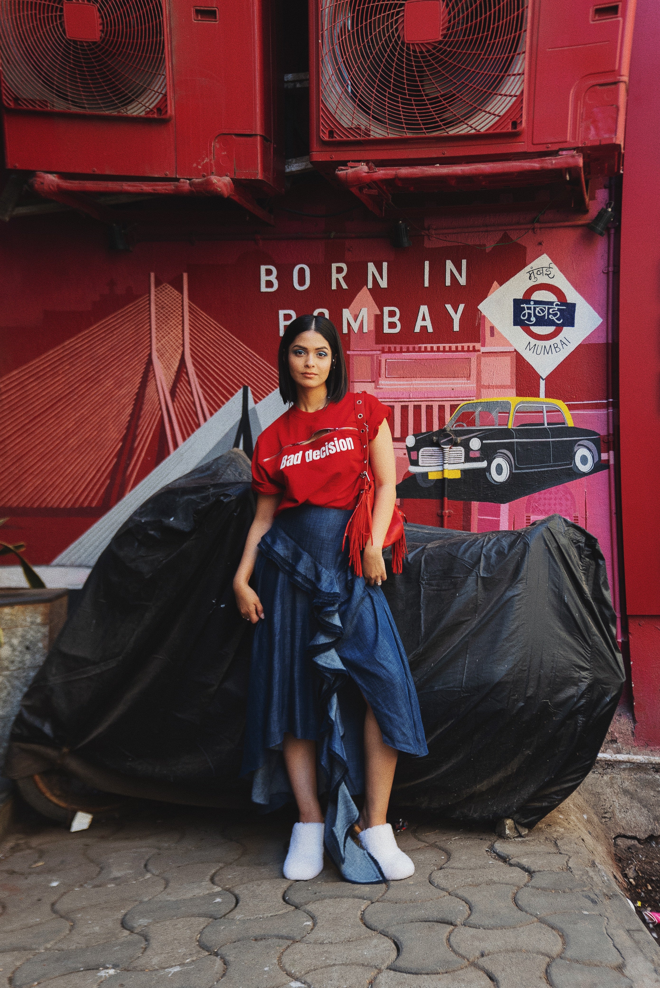 Red Bad Decision Zipper Tee