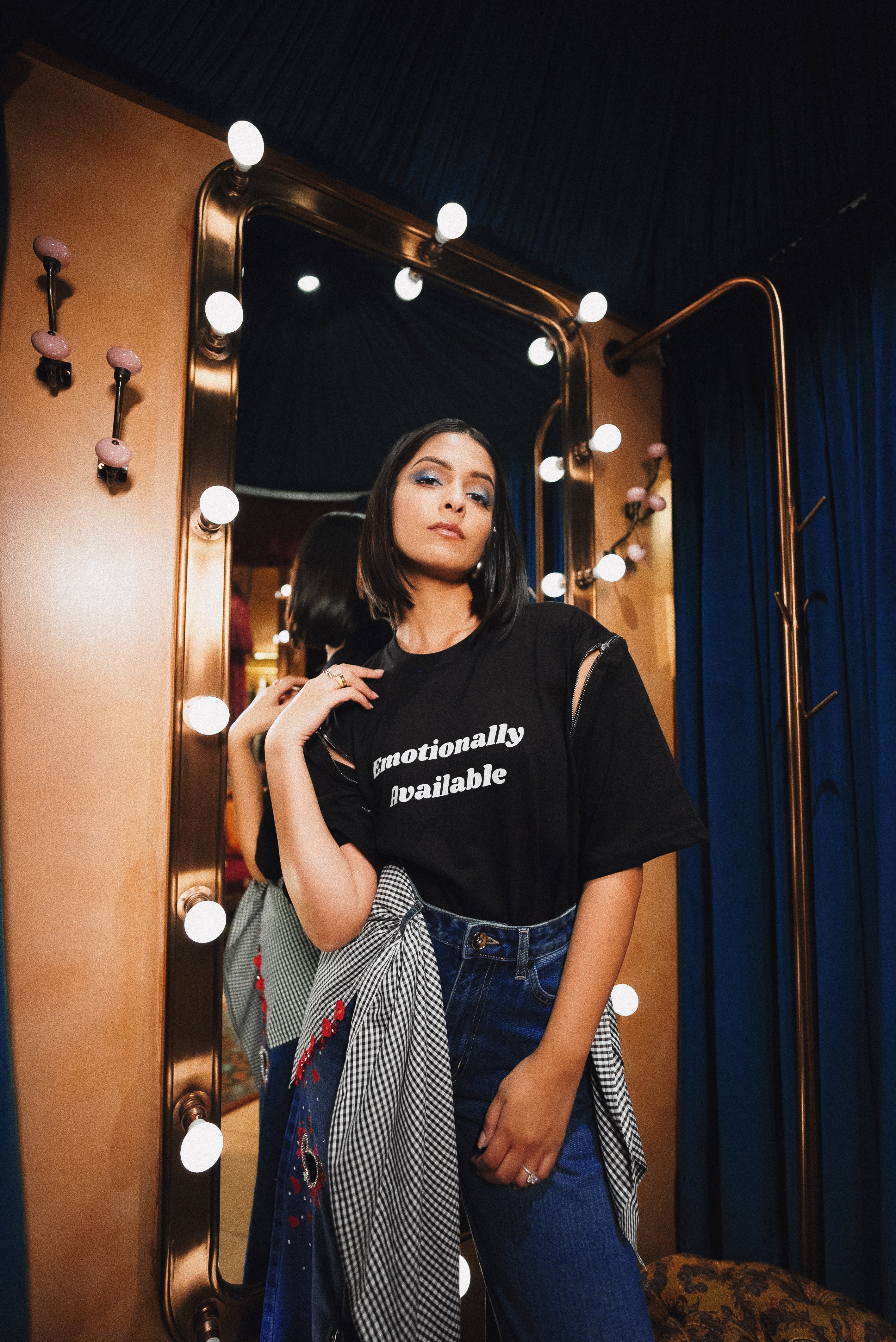 Black Emotionally Available Zipper Tee