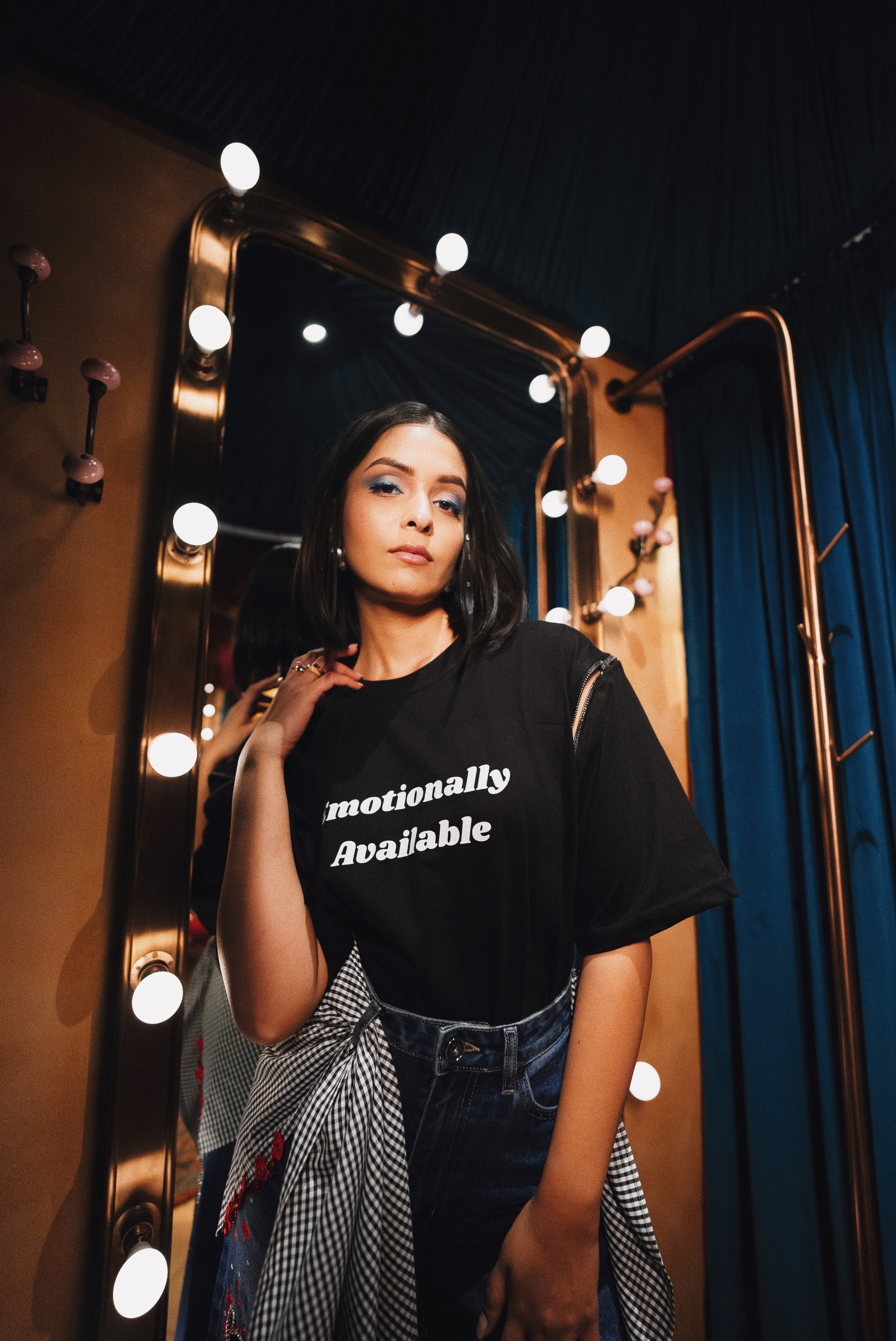 Black Emotionally Available Zipper Tee