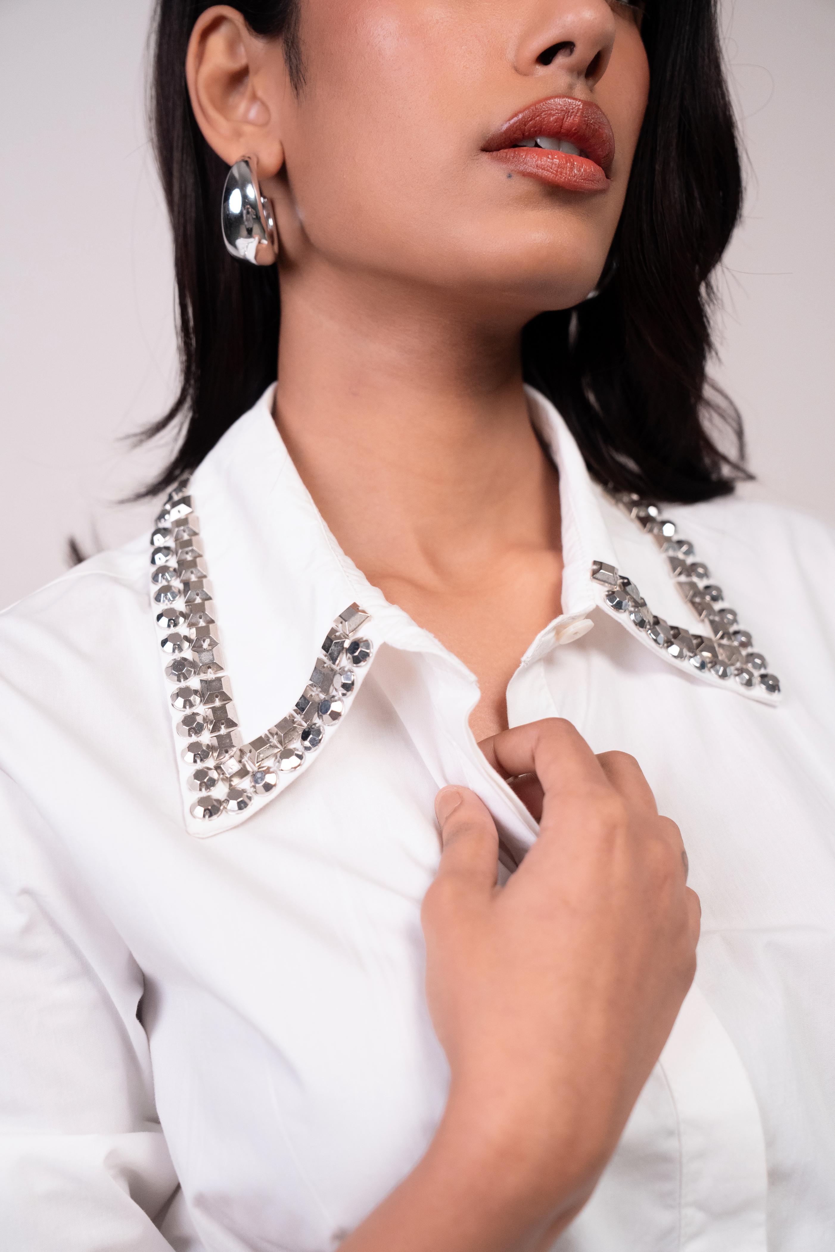 Timeless Detailed White Poplin Shirt Dress