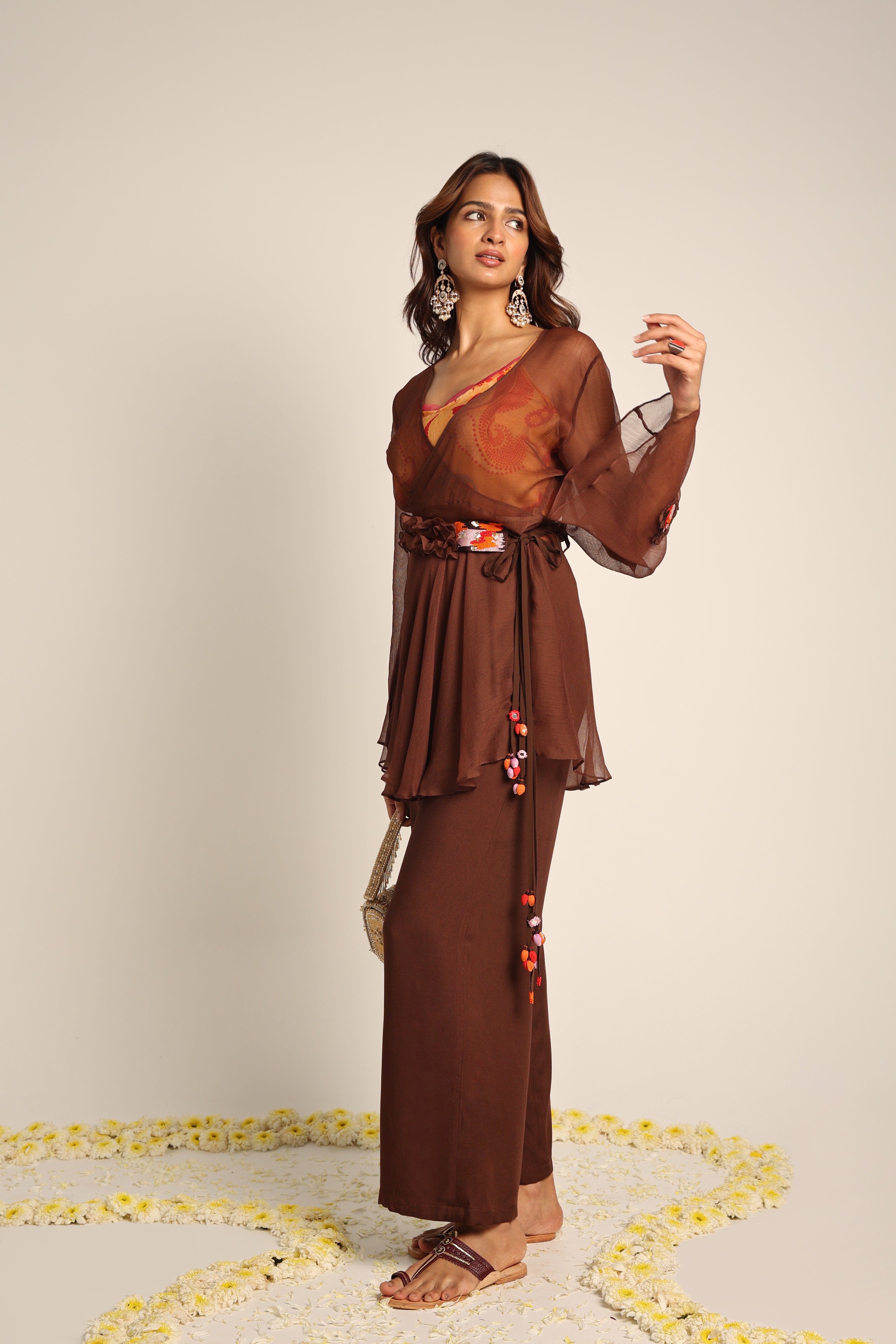 Brown Straight Trousers