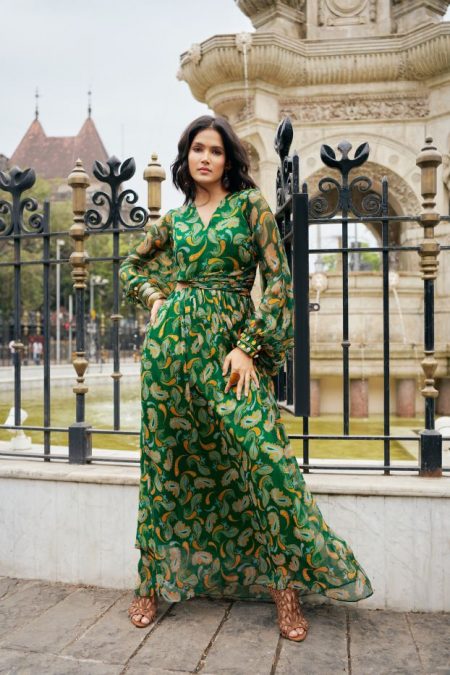 Buy Green Paisley Cut-out Maxi Dress Online | Style Junkiie XXL Buy Green Paisley Cut-out Maxi Dress Online | Style Junkiie XXL
