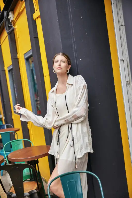 Ivory Checkered Shirt