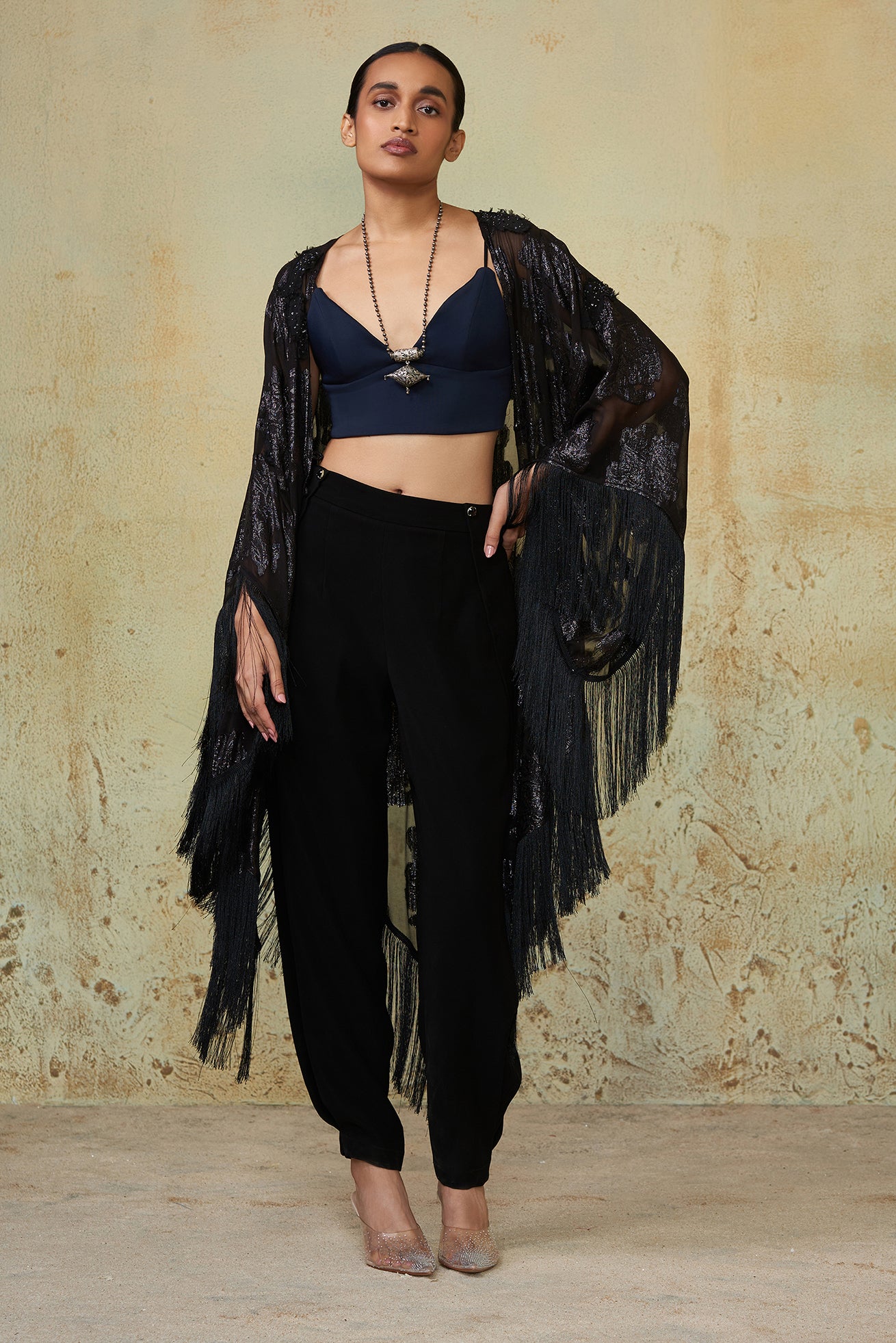 BLACK FRINGE DUSTER