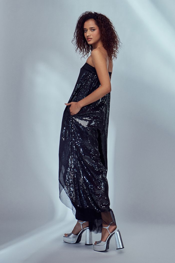 BLACK SEQUIN JUMPSUIT