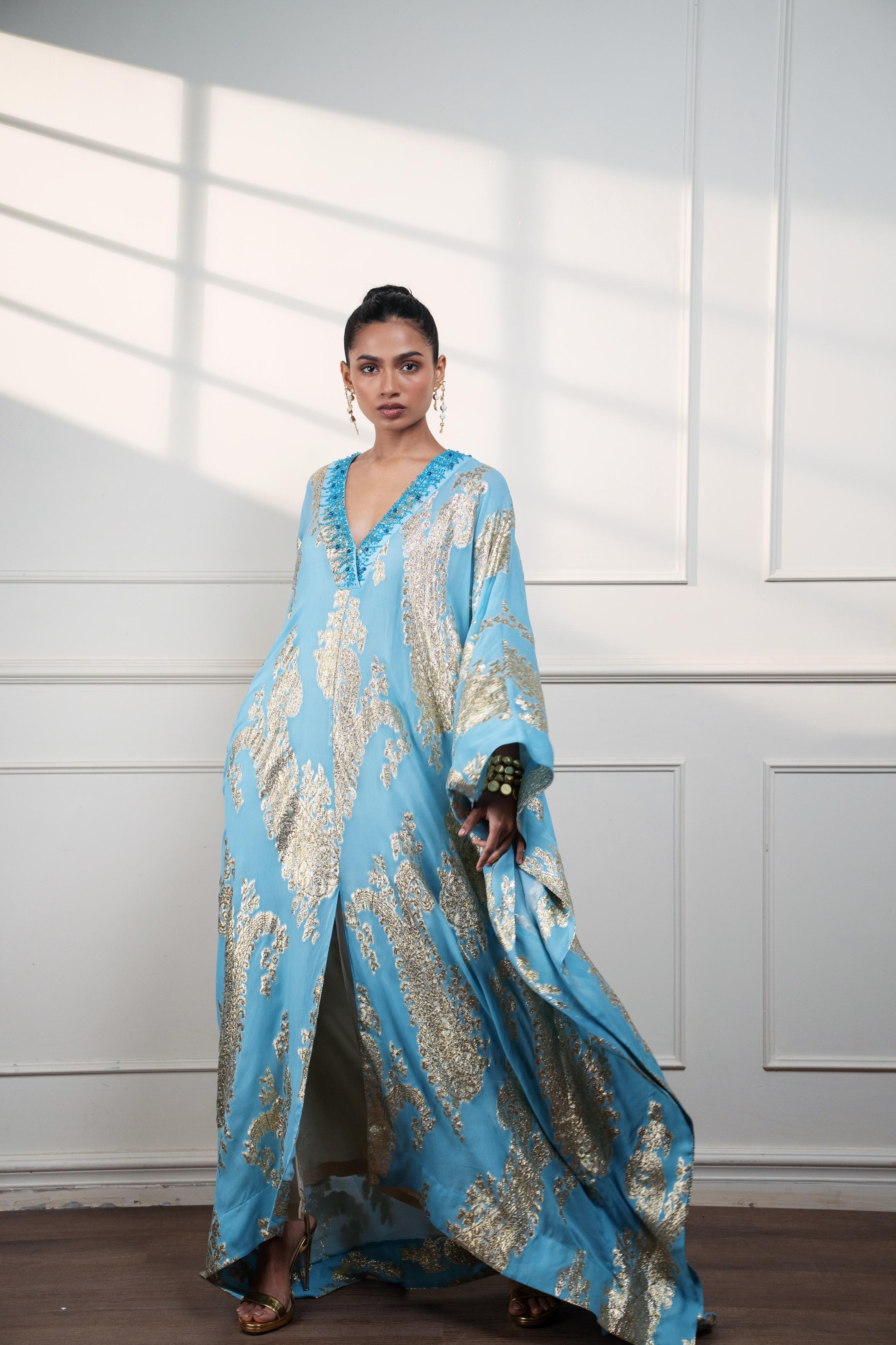 Icy Paisley Kaftan at Style Junkiie