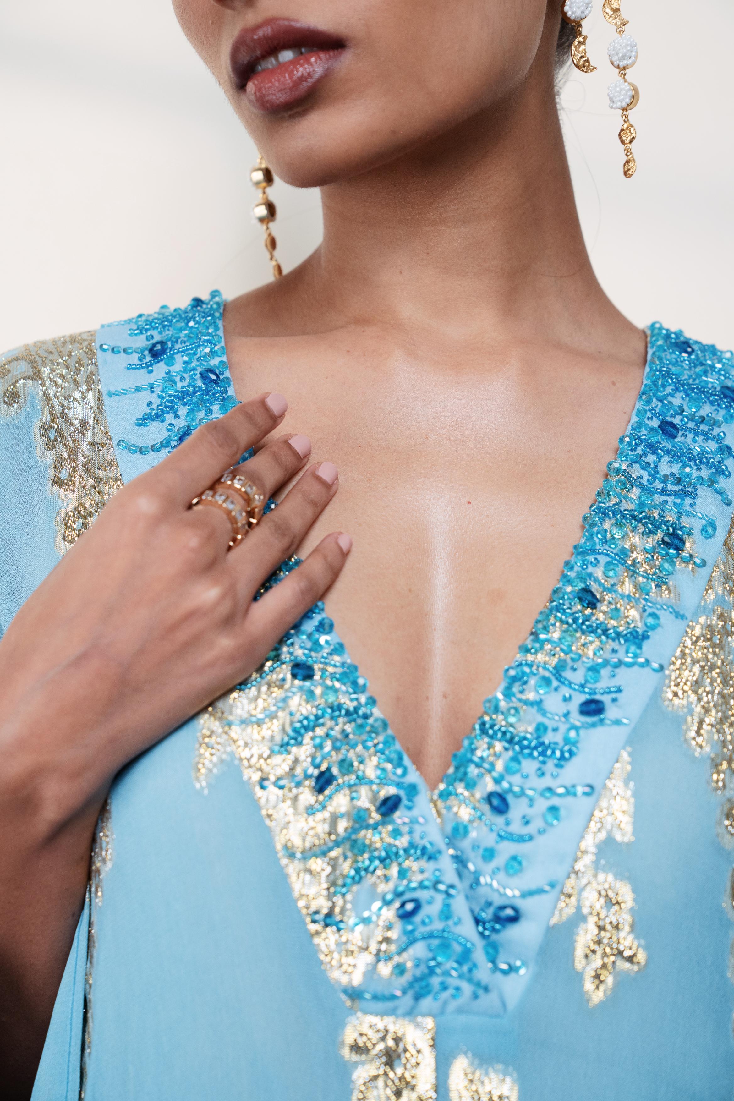 Icy Paisley Kaftan at Style Junkiie