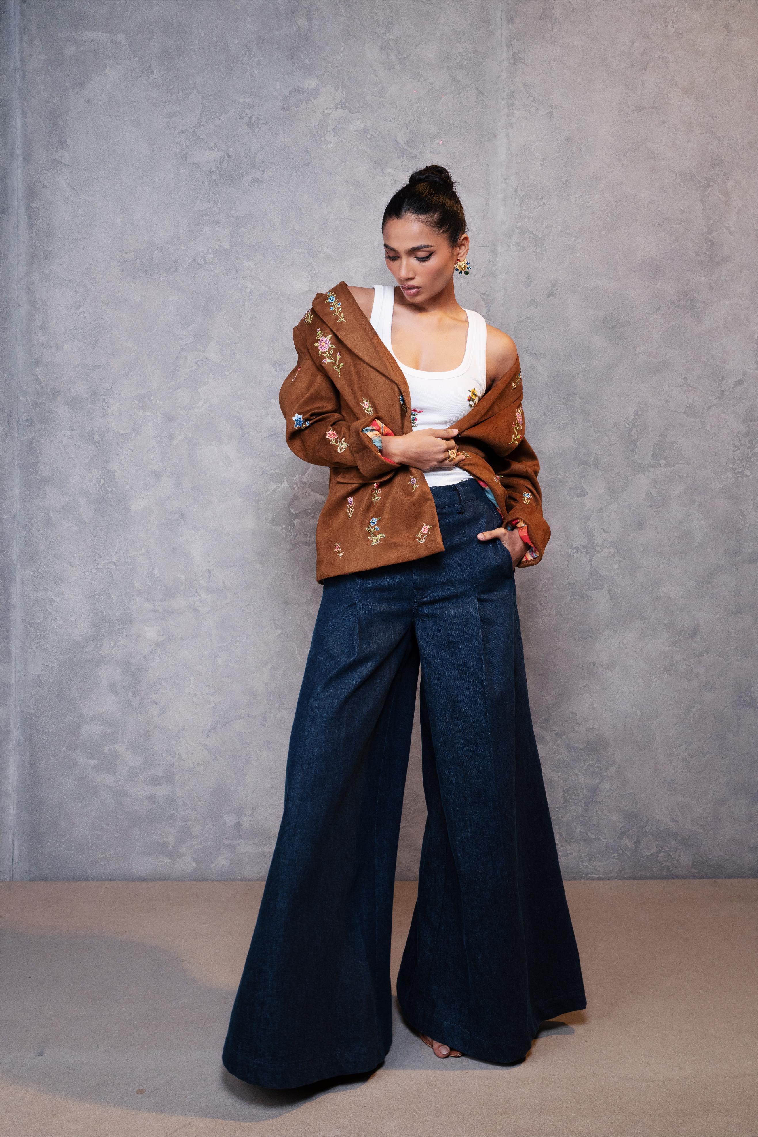 Suede Gul-E-Vilayat Blazer