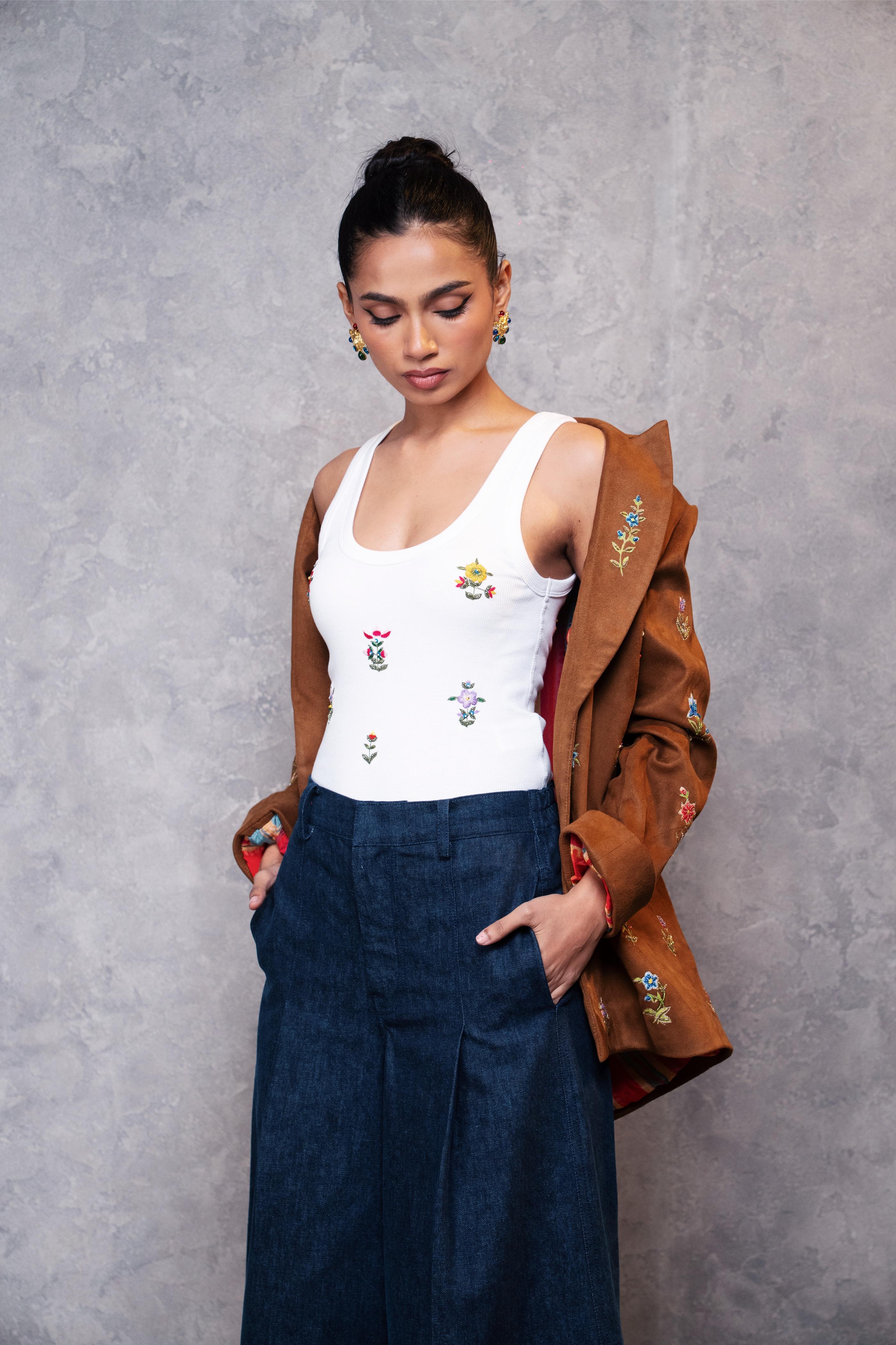 Suede Gul-E-Vilayat Blazer