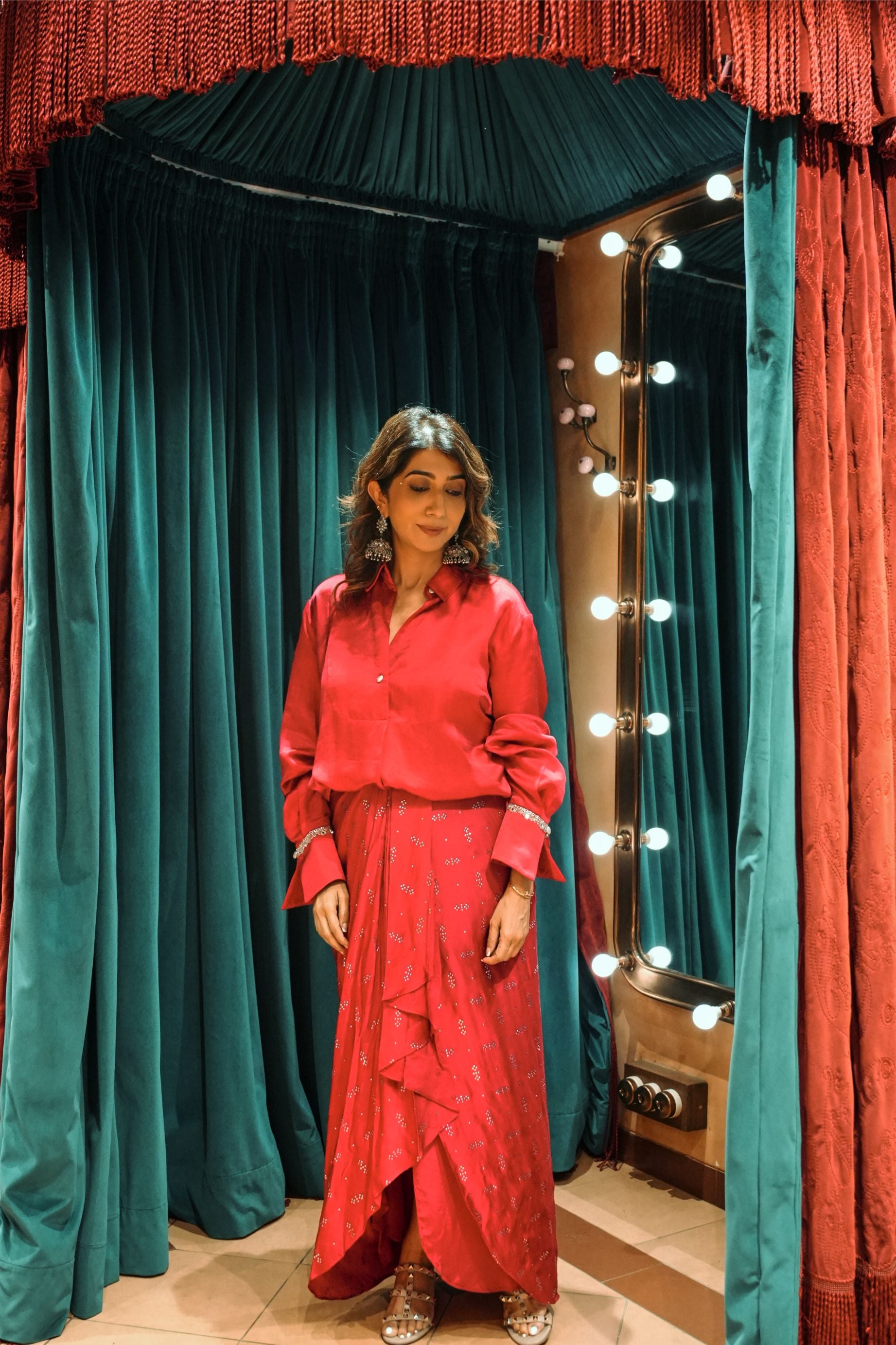 JAMUN MUKAISH DRAPED SKIRT