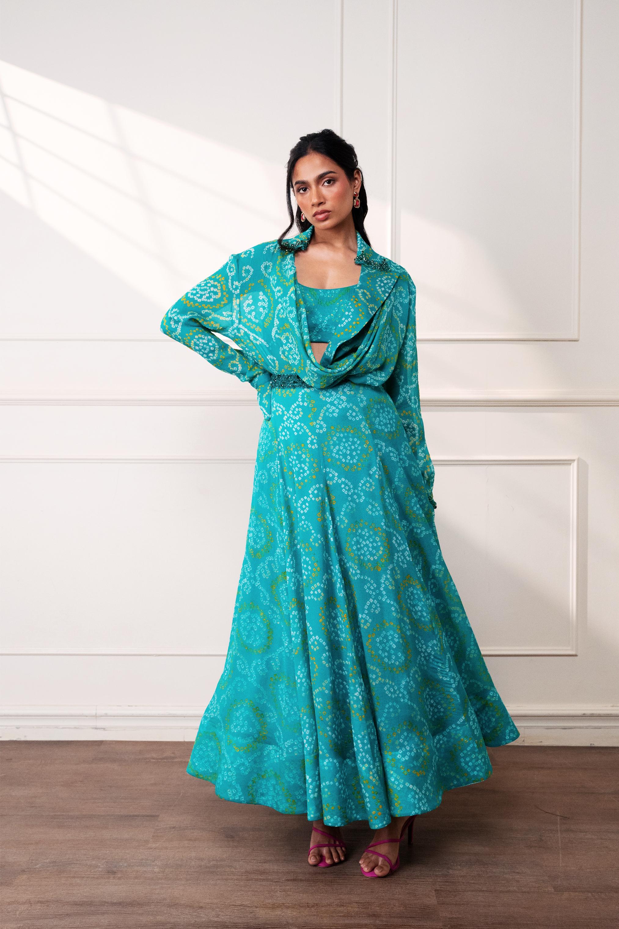 The Knot Seafoam Lehenga at Style Junkiie