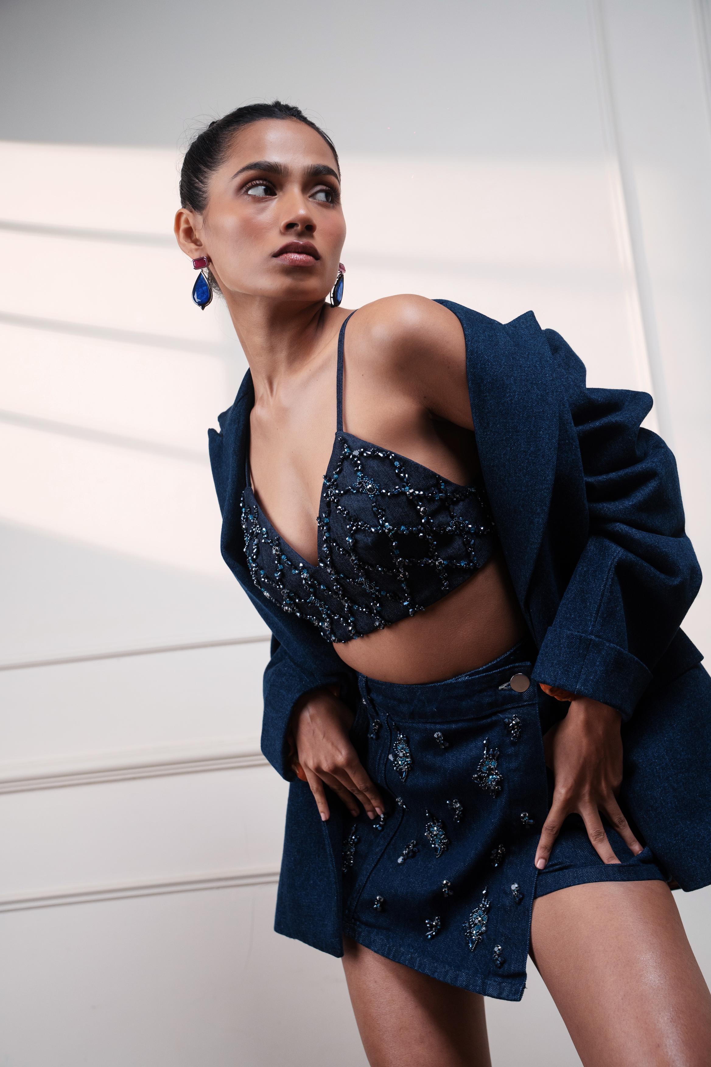 Neel Jashn Embroidered Bustier at Style Junkiie