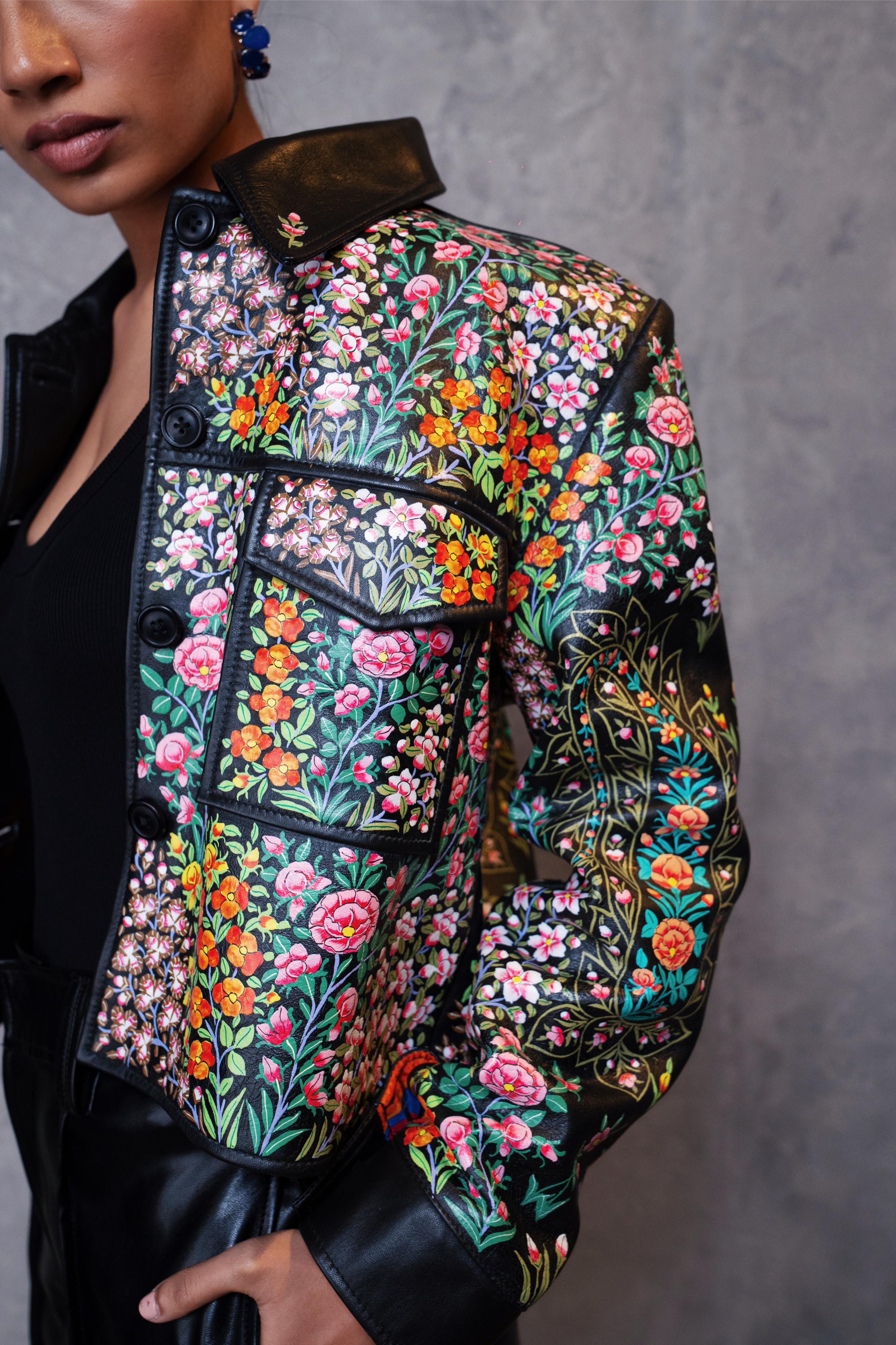 Black Naksh-E-Bhand Cropped Jacket