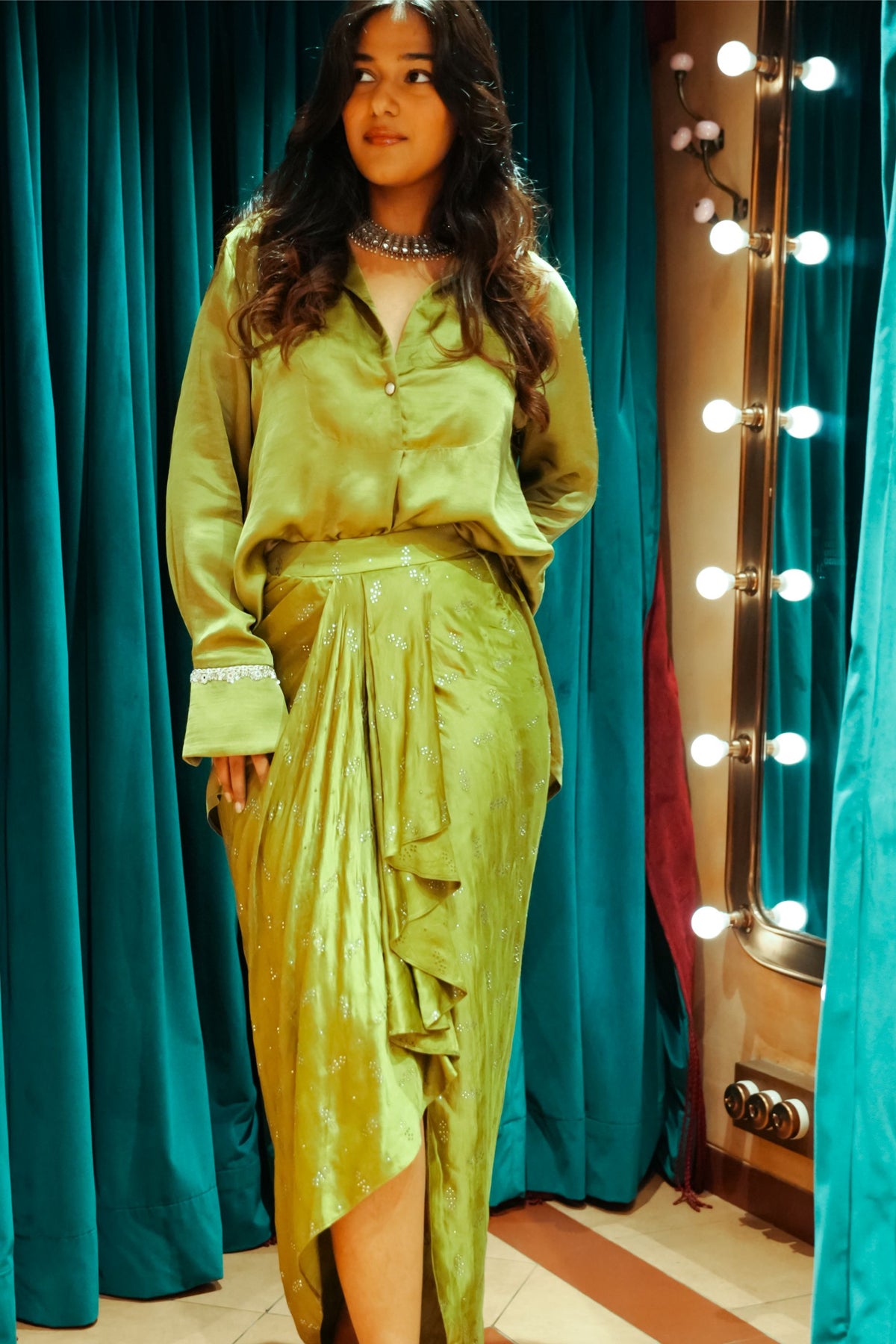 NEEM MUKIASH DRAPED SKIRT