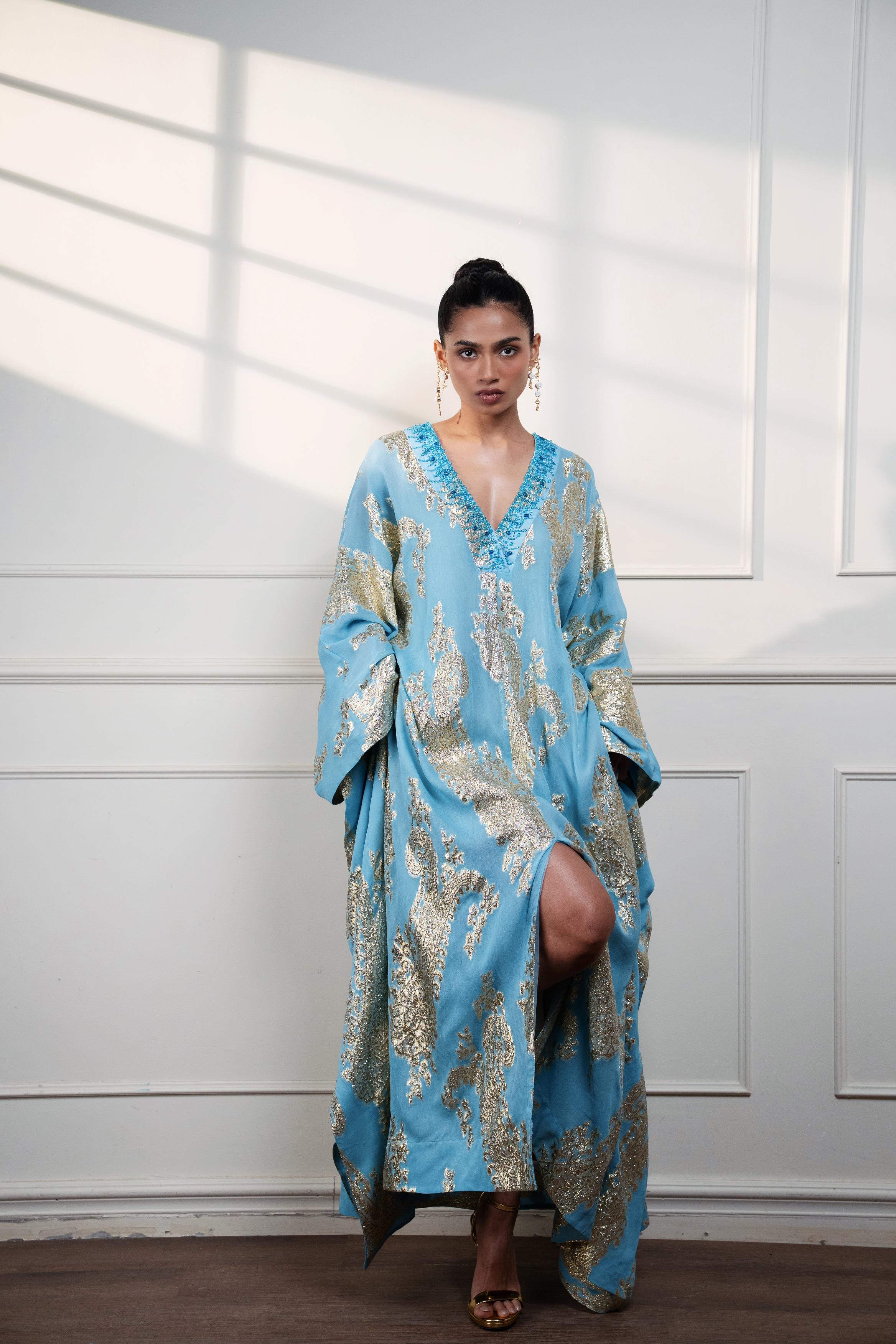 Icy Paisley Kaftan at Style Junkiie