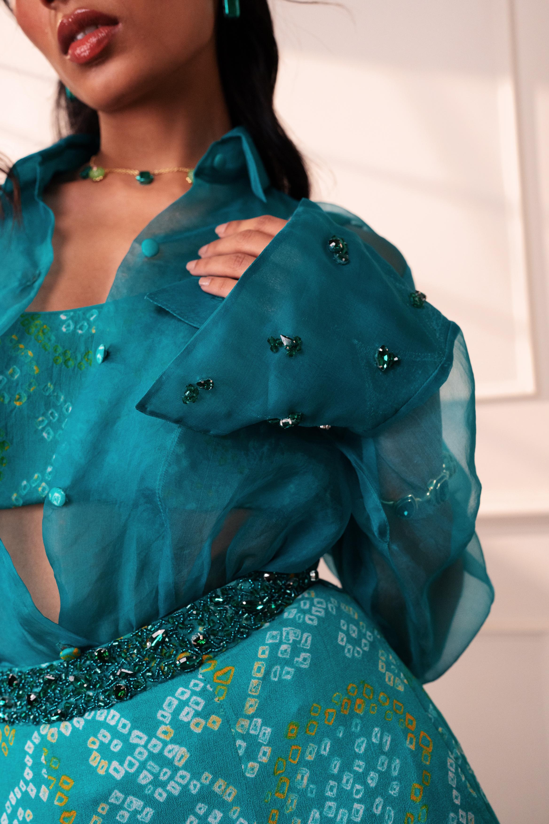 Seafoam Sheer Shirt at Style Junkiie