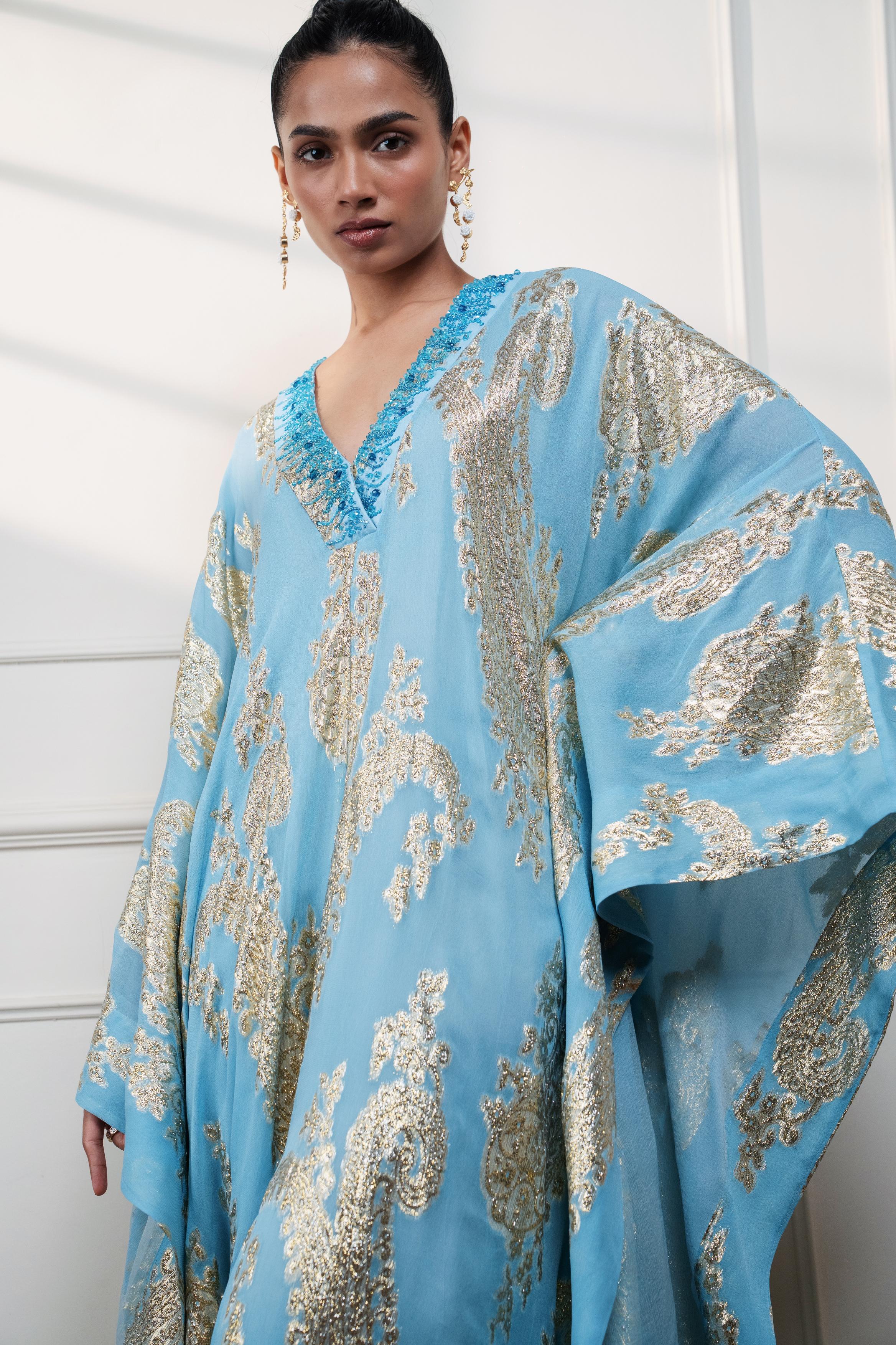 Icy Paisley Kaftan at Style Junkiie