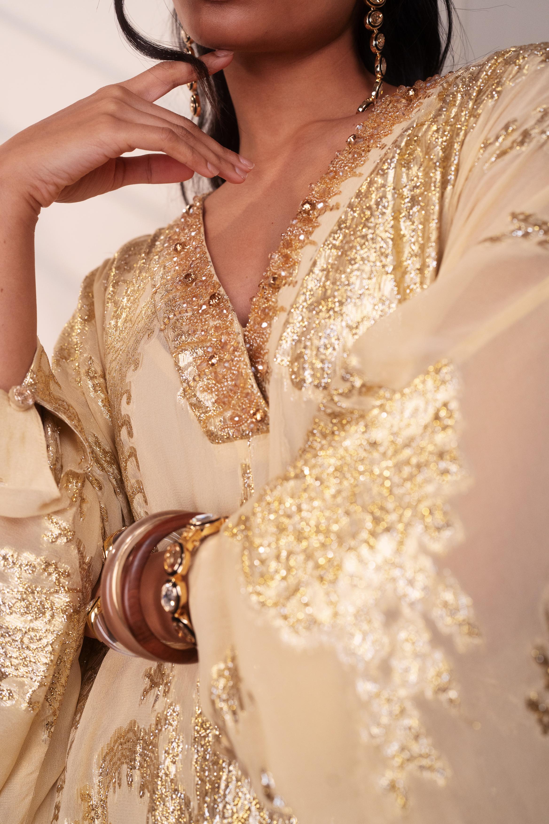 Gilded Paisley Kaftan at Style Junkiie