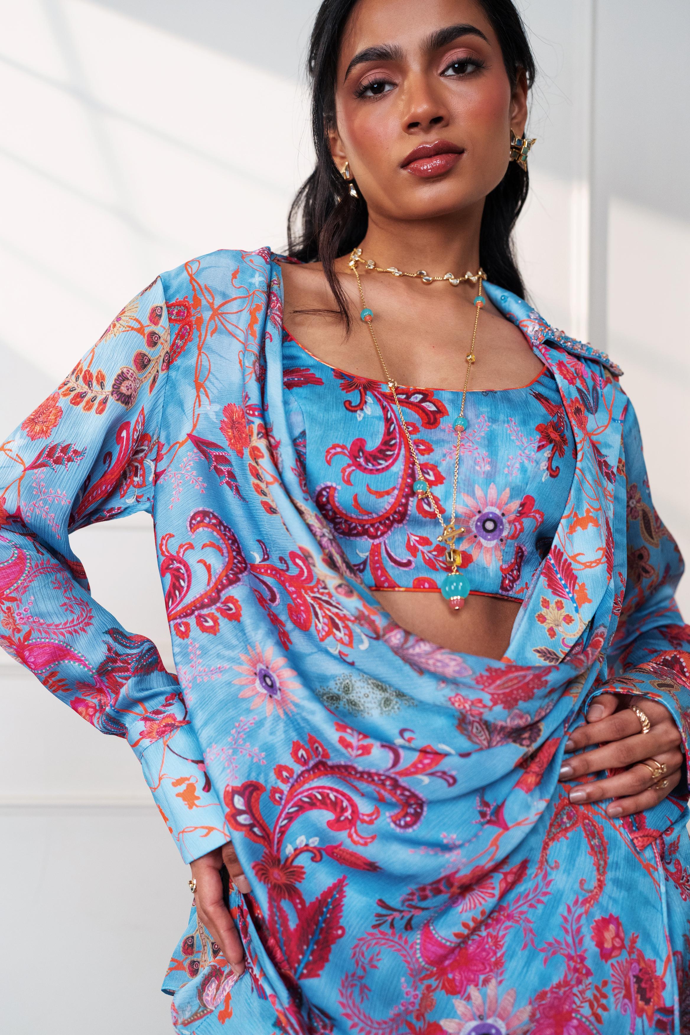 Icy Bloom Embroidered Bustier at Style Junkiie