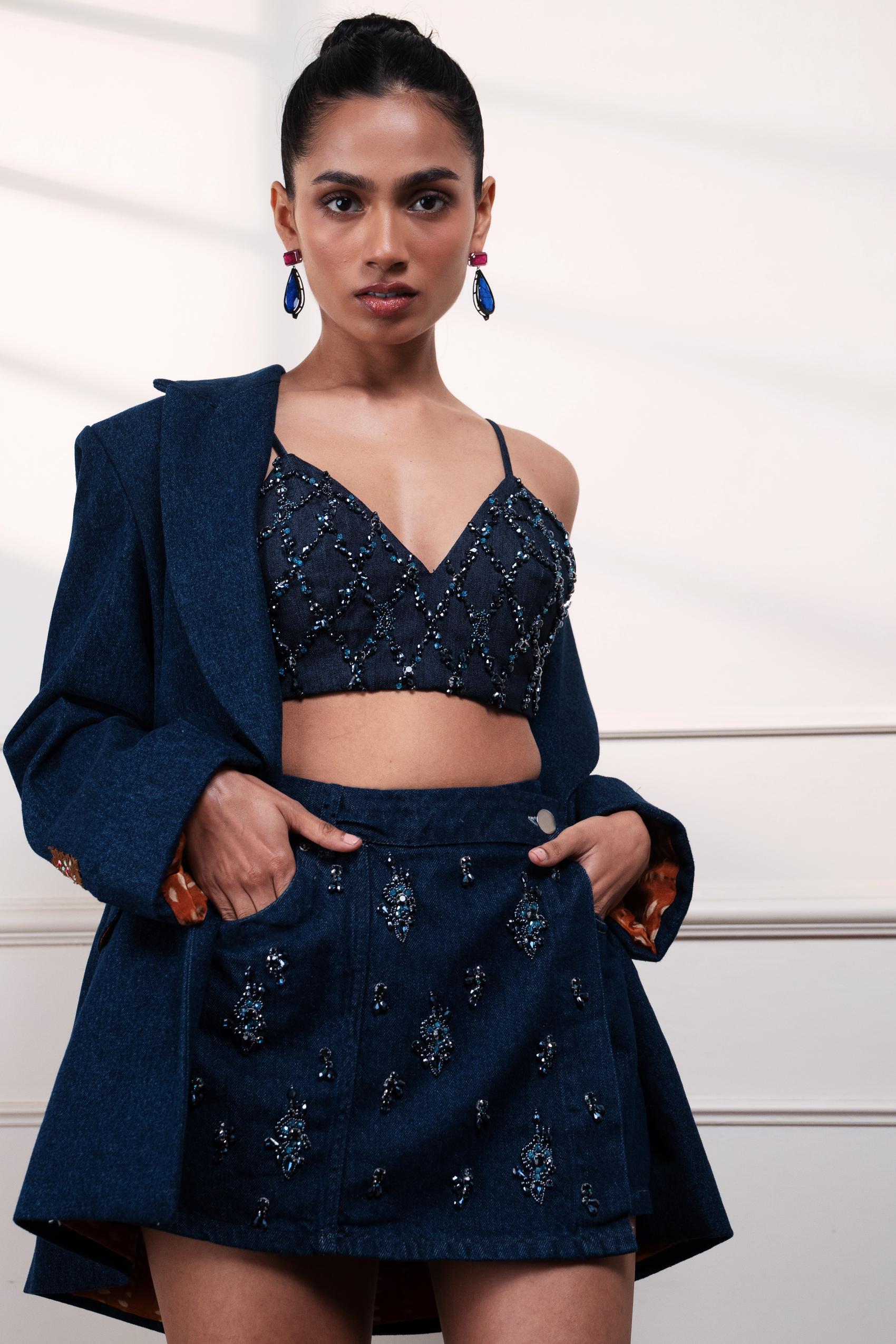 Neel Jashn Embroidered Bustier at Style Junkiie