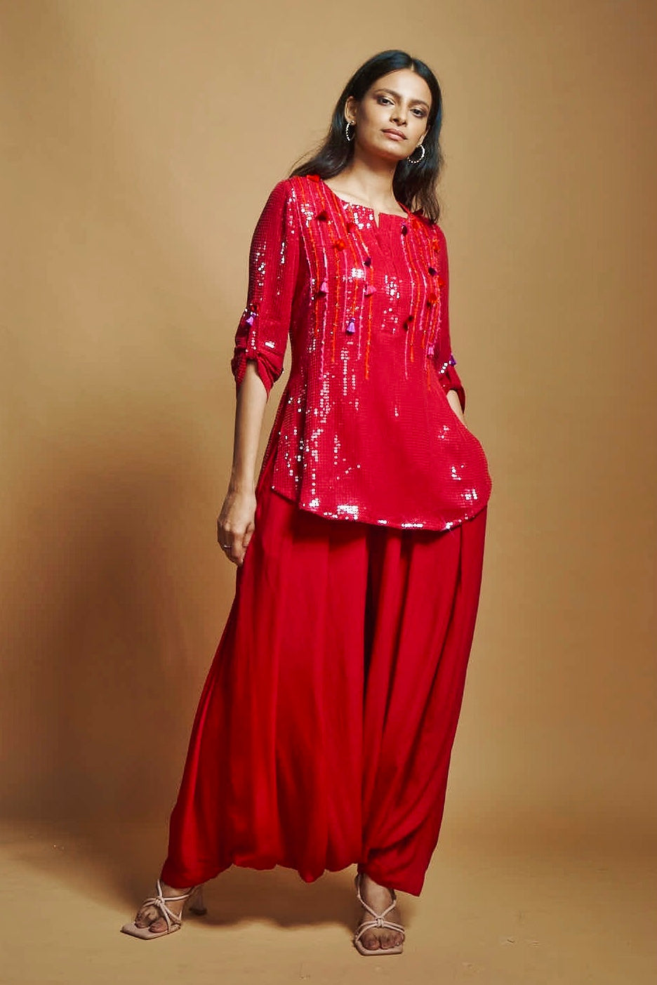 BERRY RED PATIALA PANTS