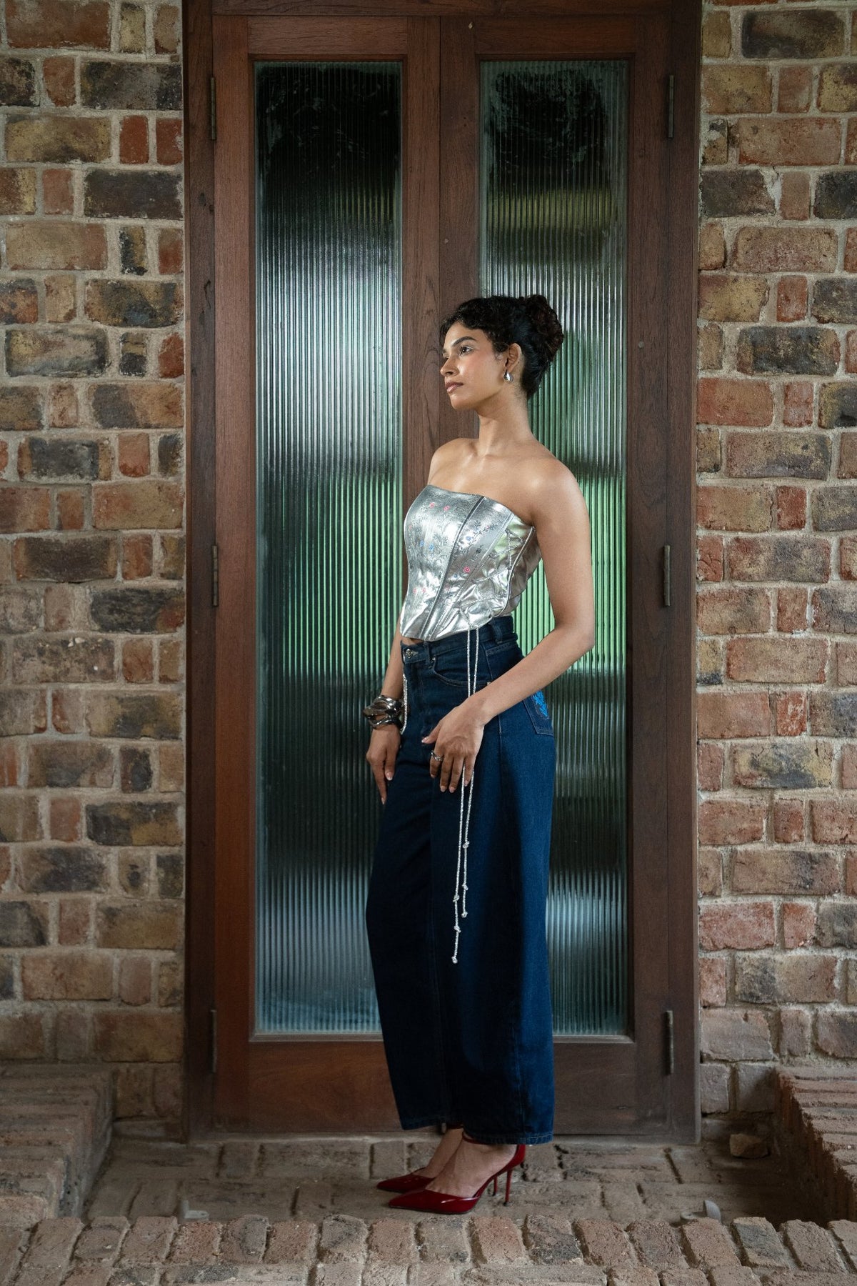 METALLIC HANDPAINTED CORSET