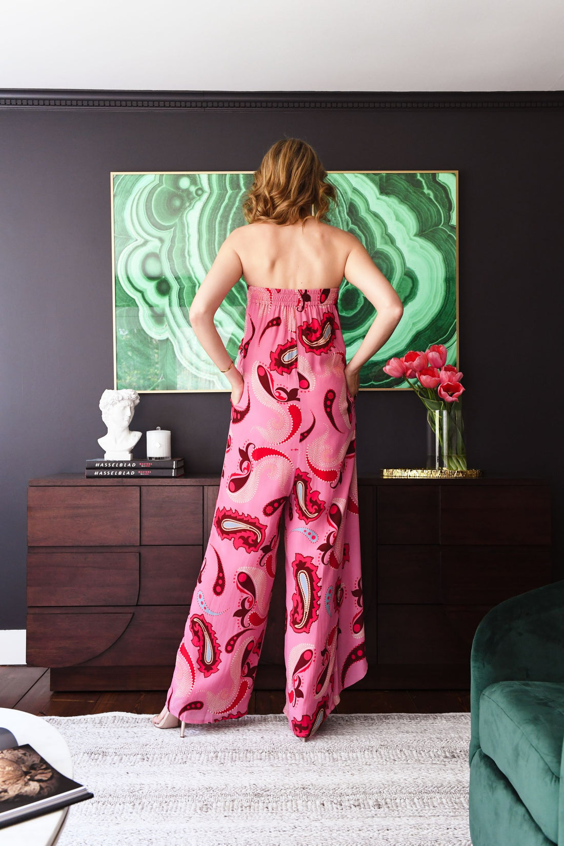 Sorbet Paisley Wrap Knotted Jumpsuit