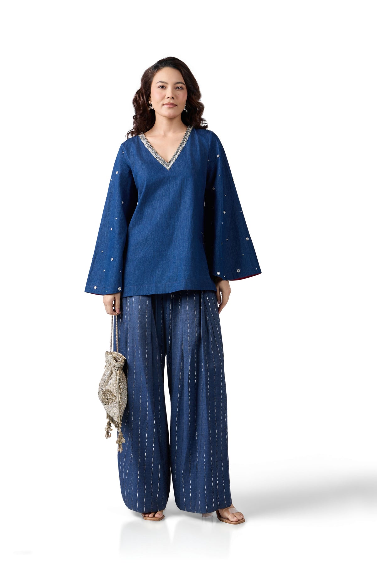 MIDNIGHT STARDUST V NECK TUNIC