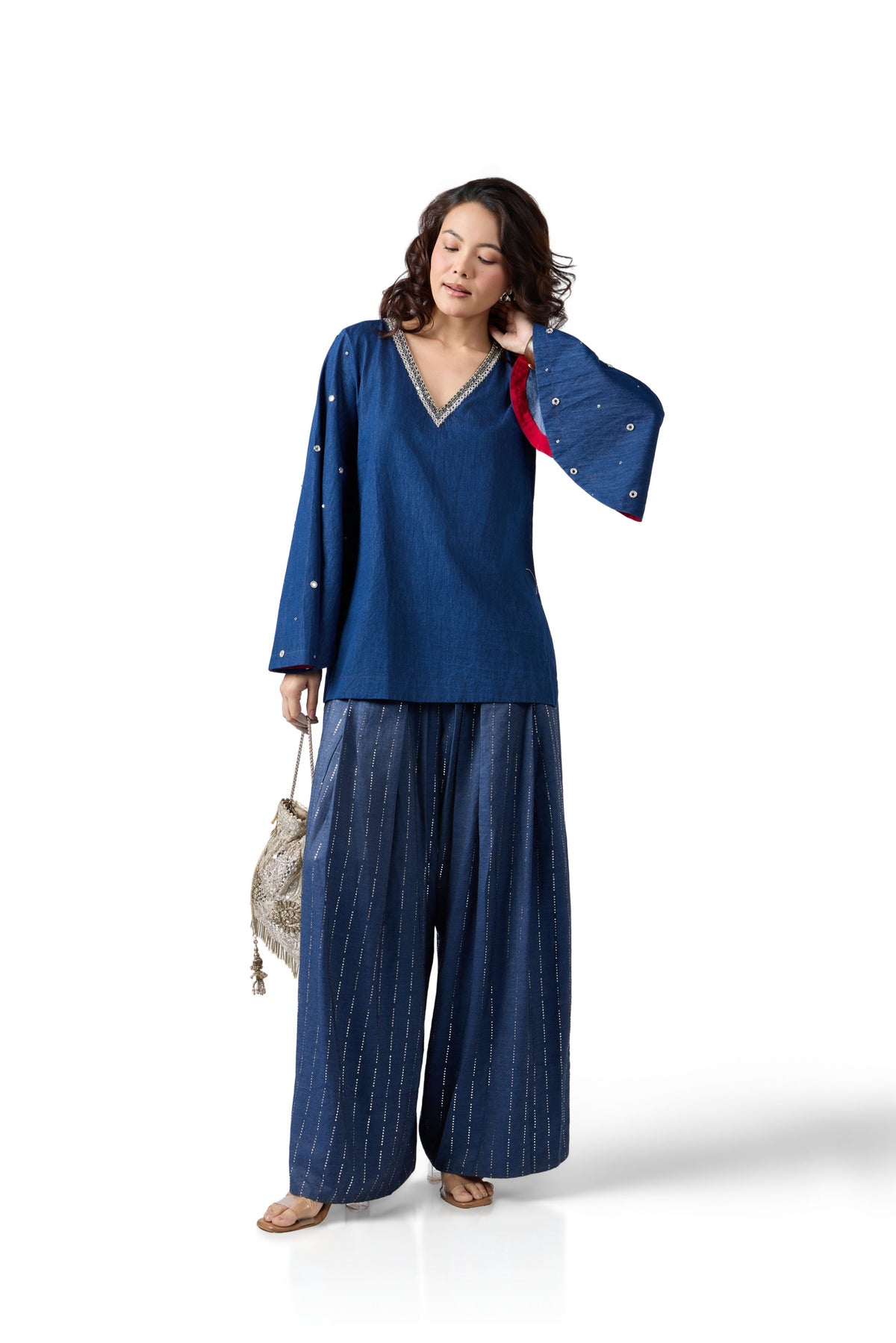 MIDNIGHT STARDUST V NECK TUNIC