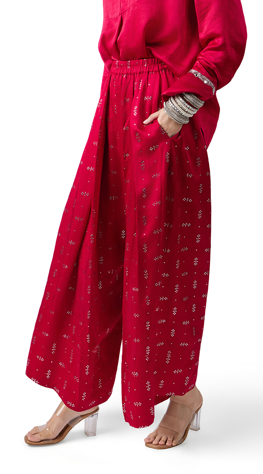 BERRY BLUSH MUKAISH FARSI PANTS