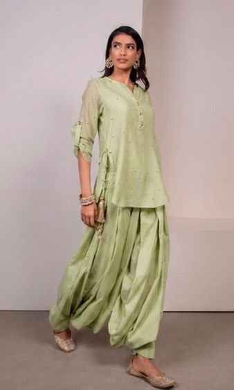 Sage Green Patiala Kurti Set