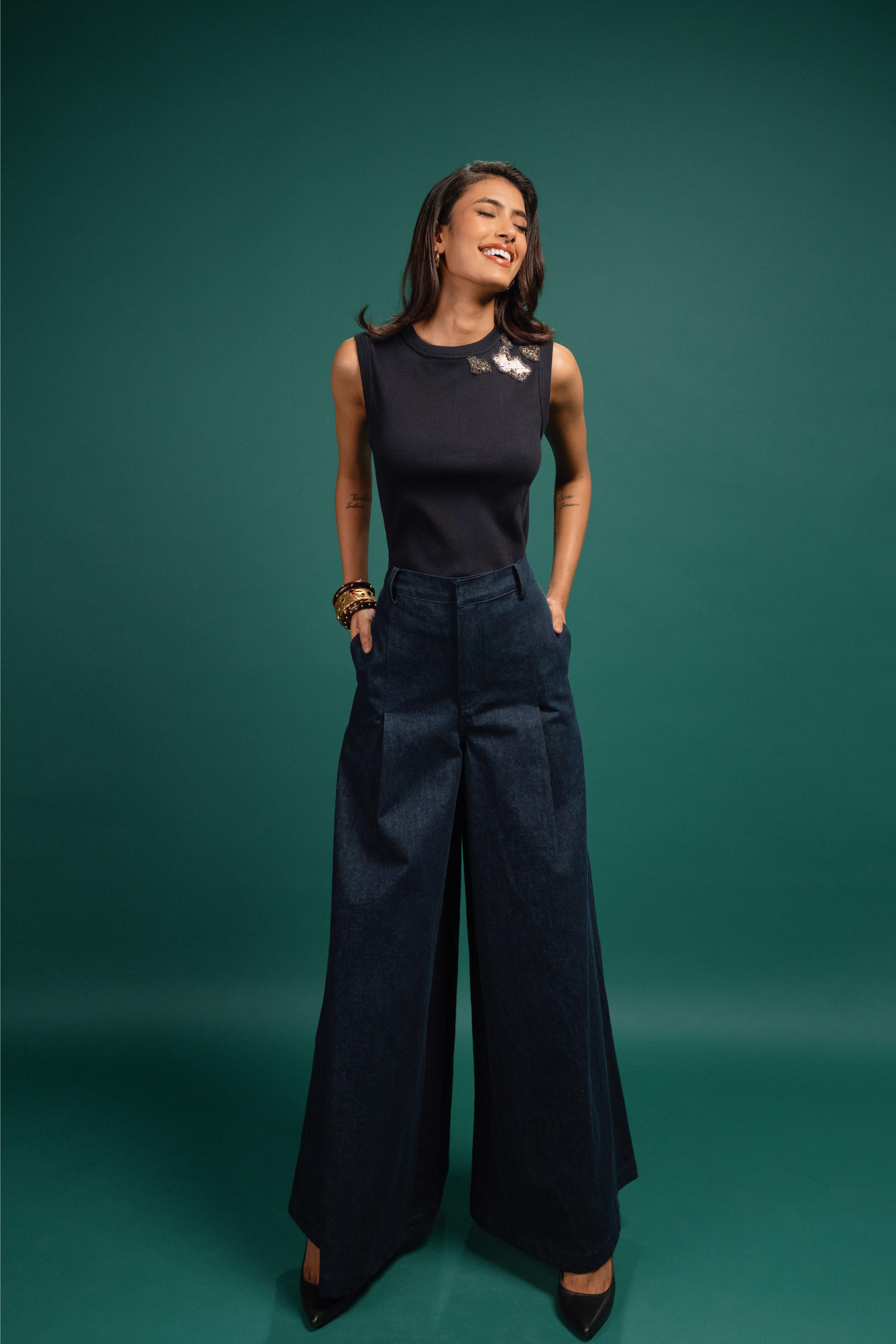 Midnight Spotted Foil Tank