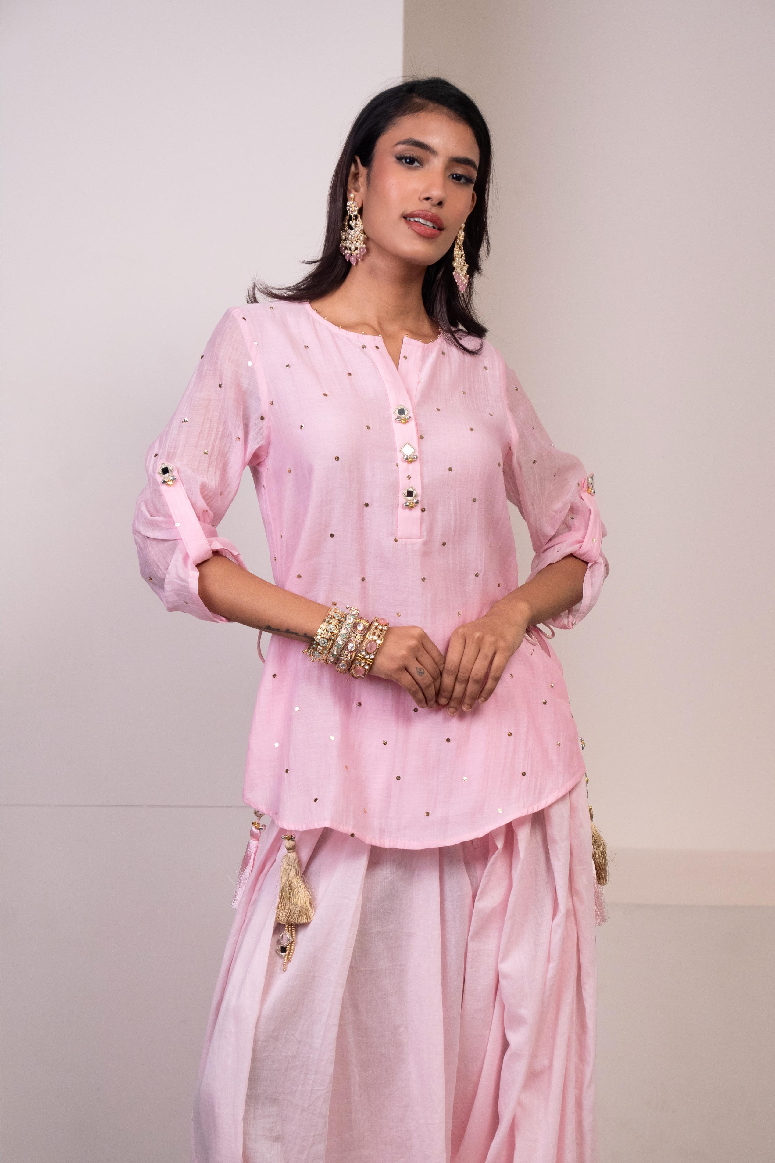 Petal Pink Patiala Kurti Set