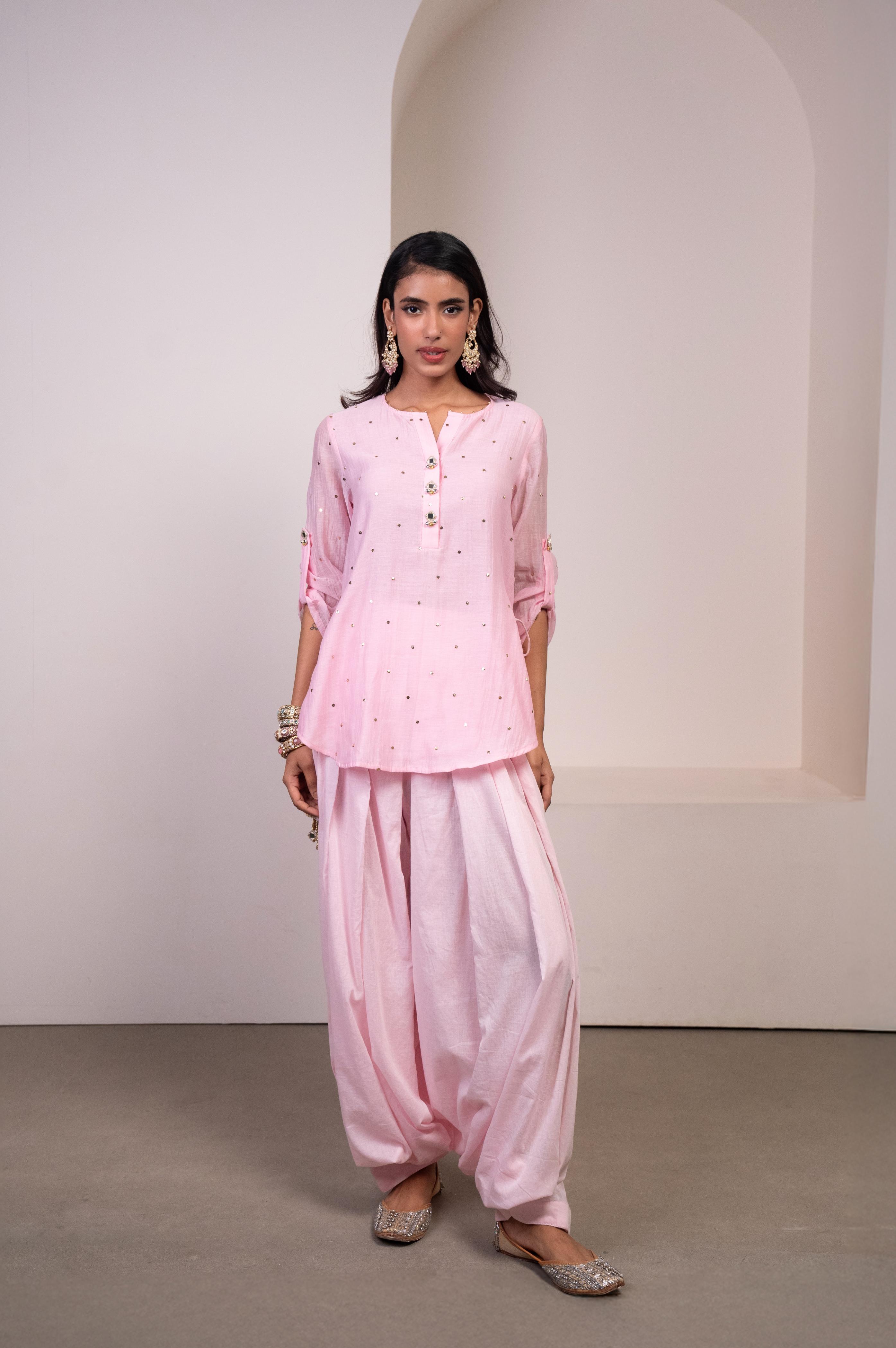 Petal Pink Patiala Kurti Set