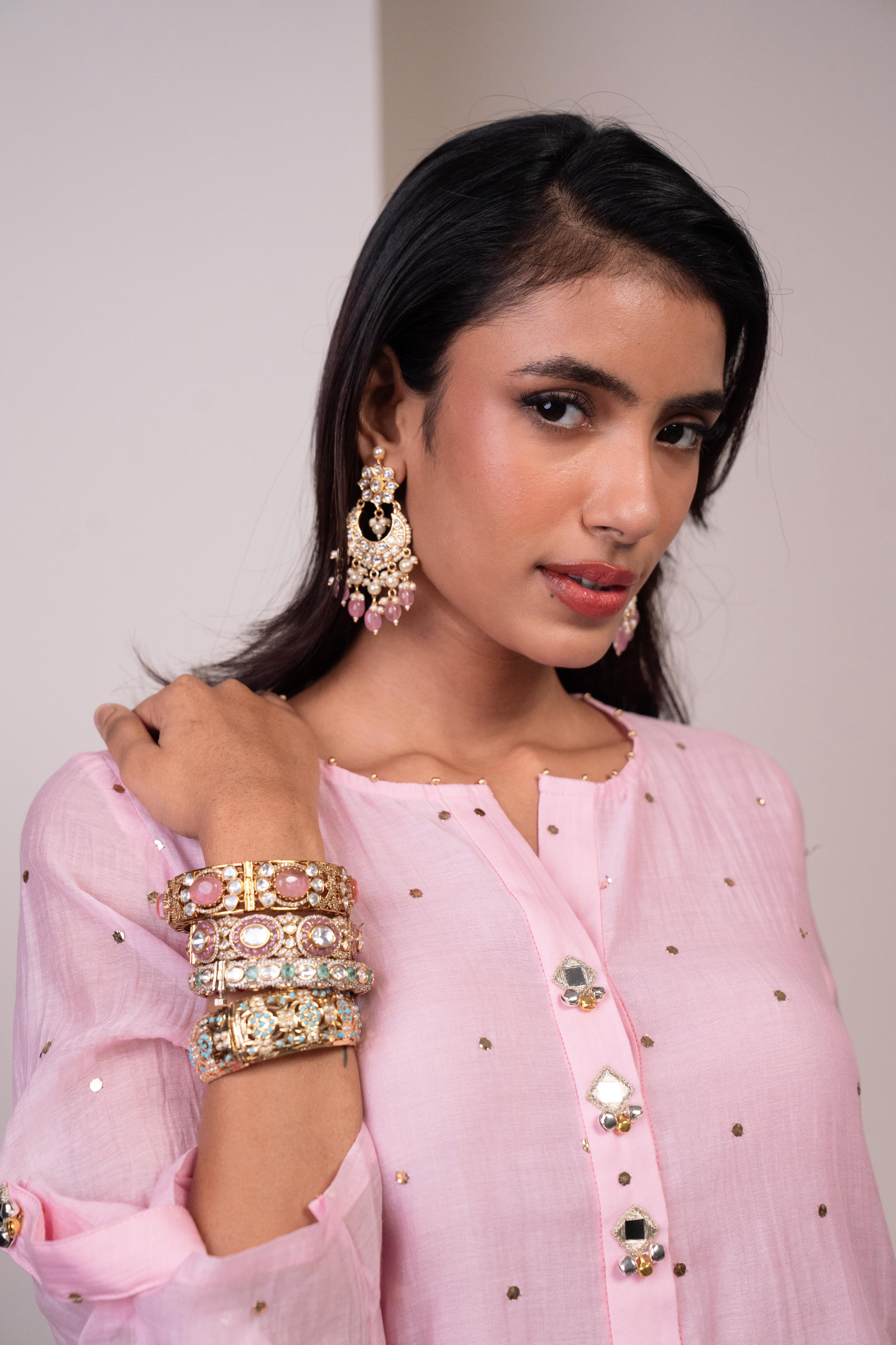 Petal Pink Patiala Kurti Set