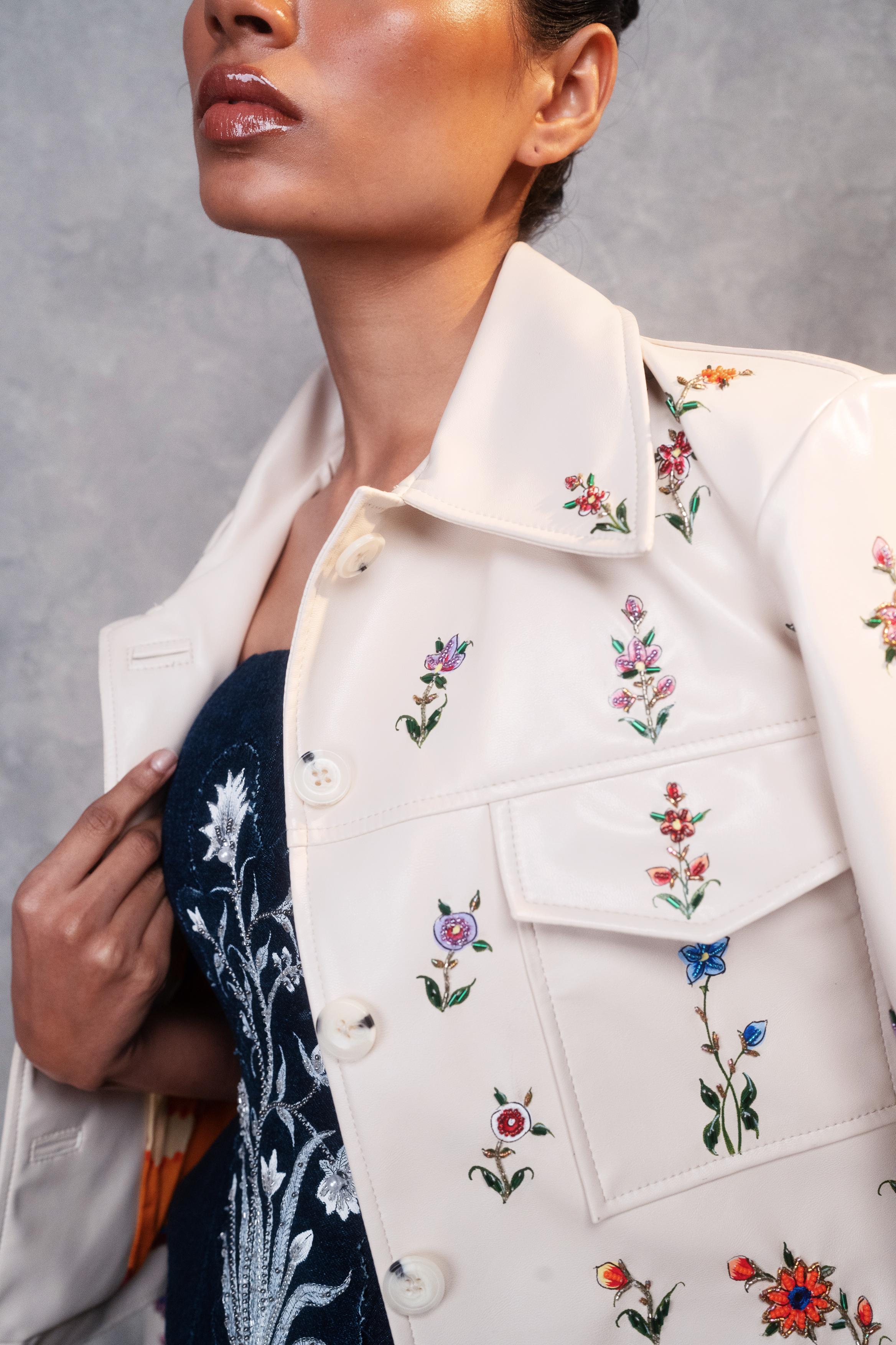Cream Gul-e-vilayat Cropped Jacket
