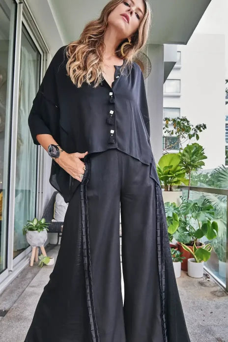 Black Embroidered Shirt