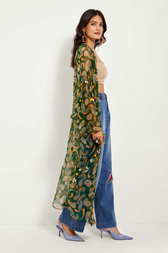 Green Paisley Duster