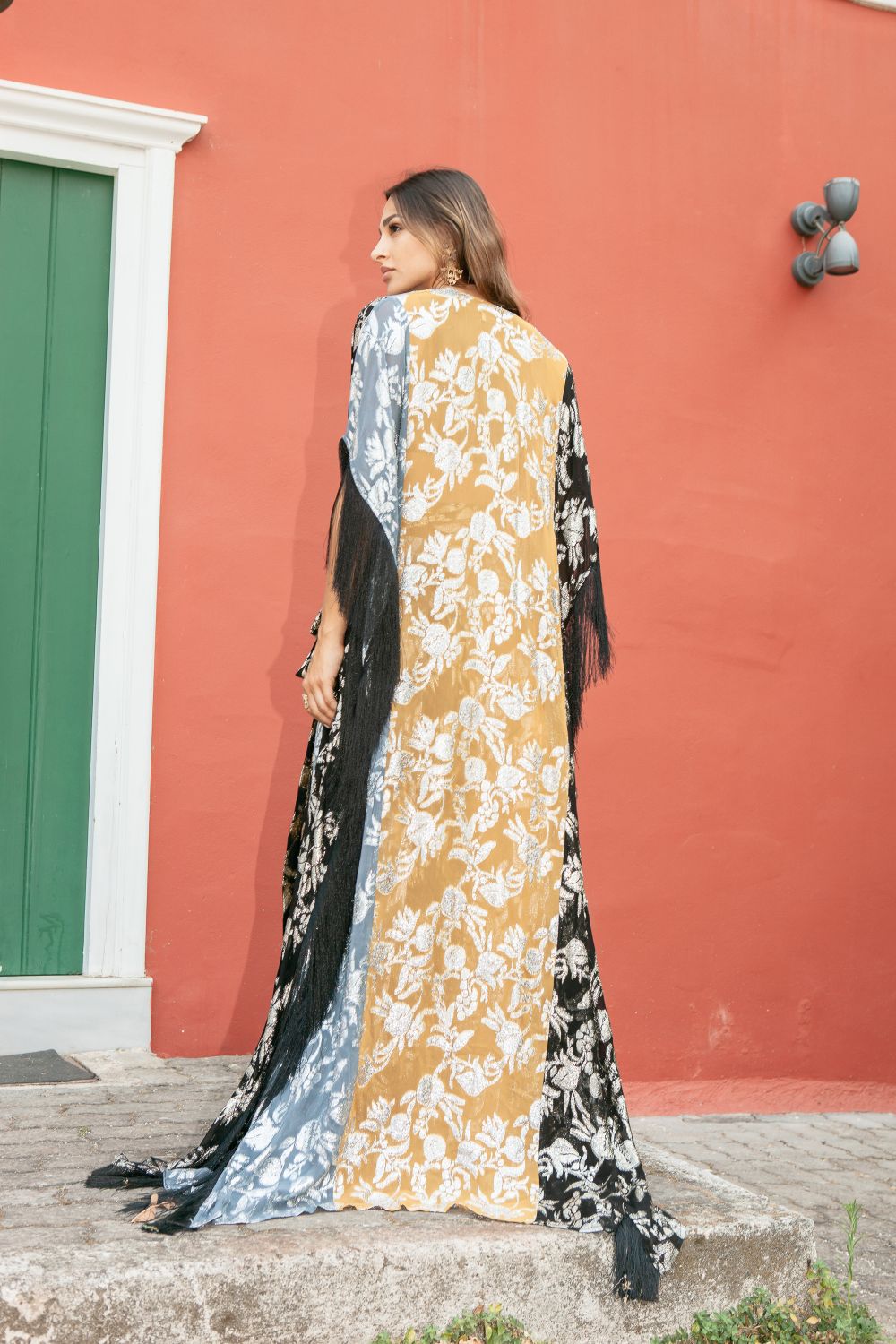 Patchwork Maxi Duster With Fringe